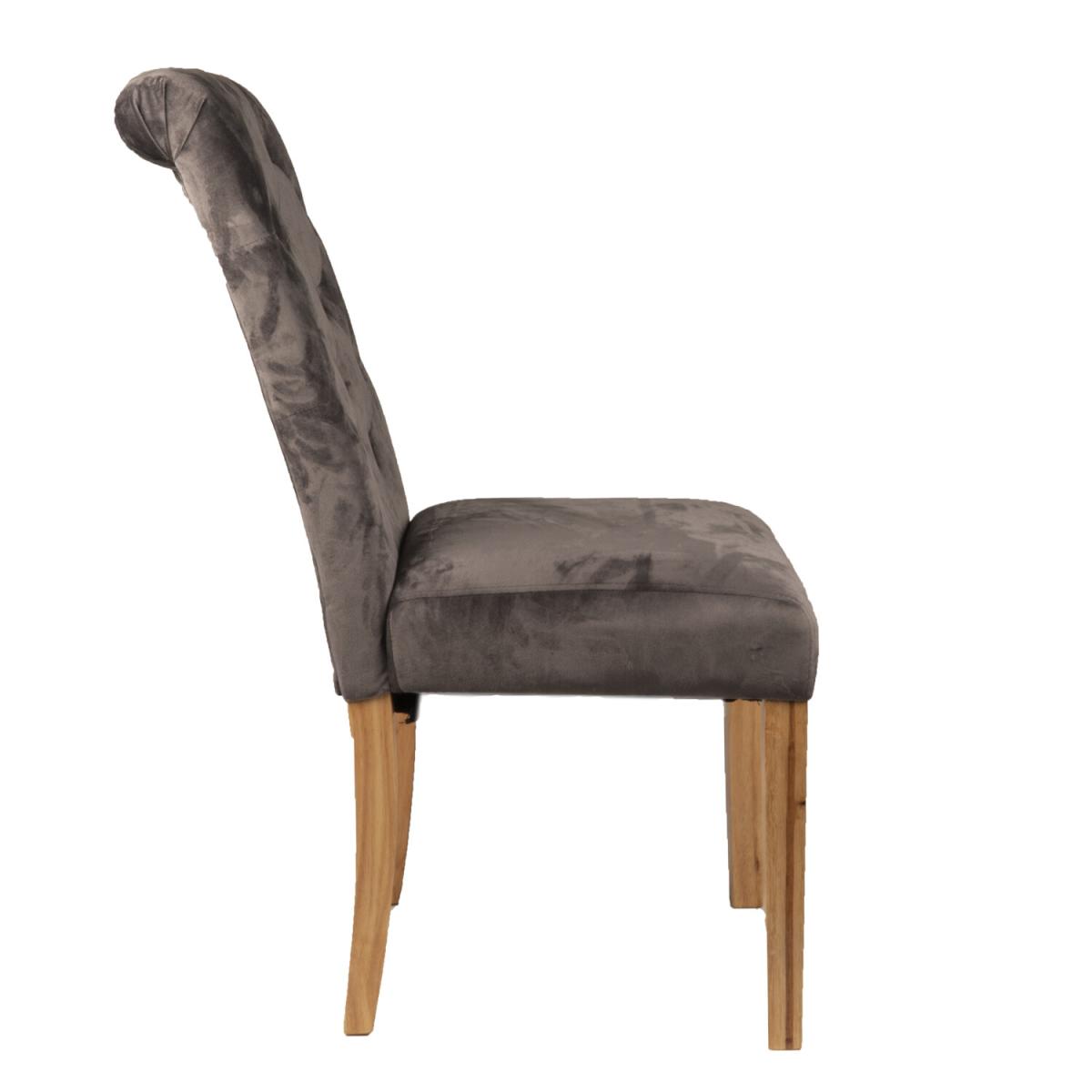 Pair of Elise Velvet Chairs - Grey – image 3