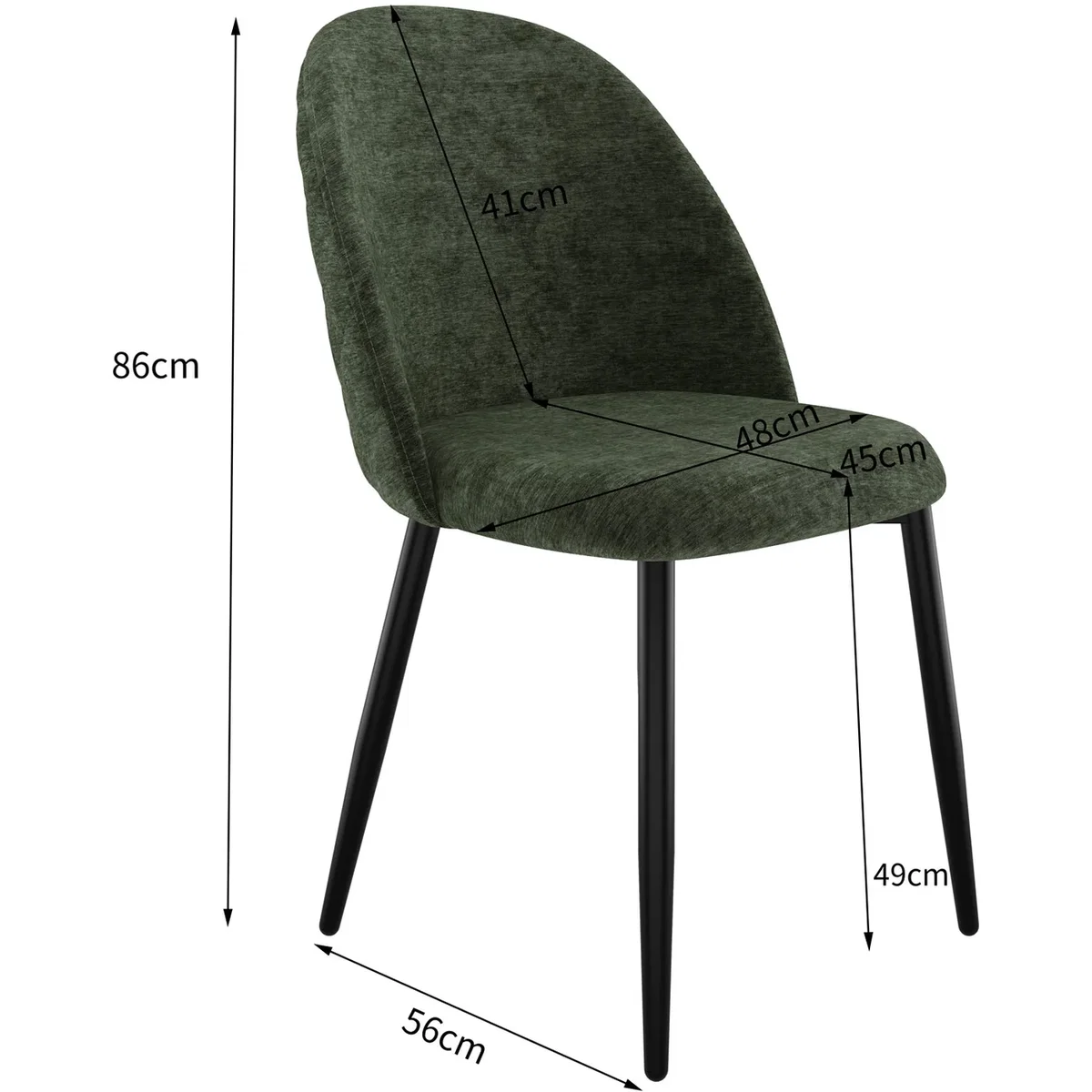 Raye Velvet Upholstered Dining Chairs Set of 2 - Green – image 8