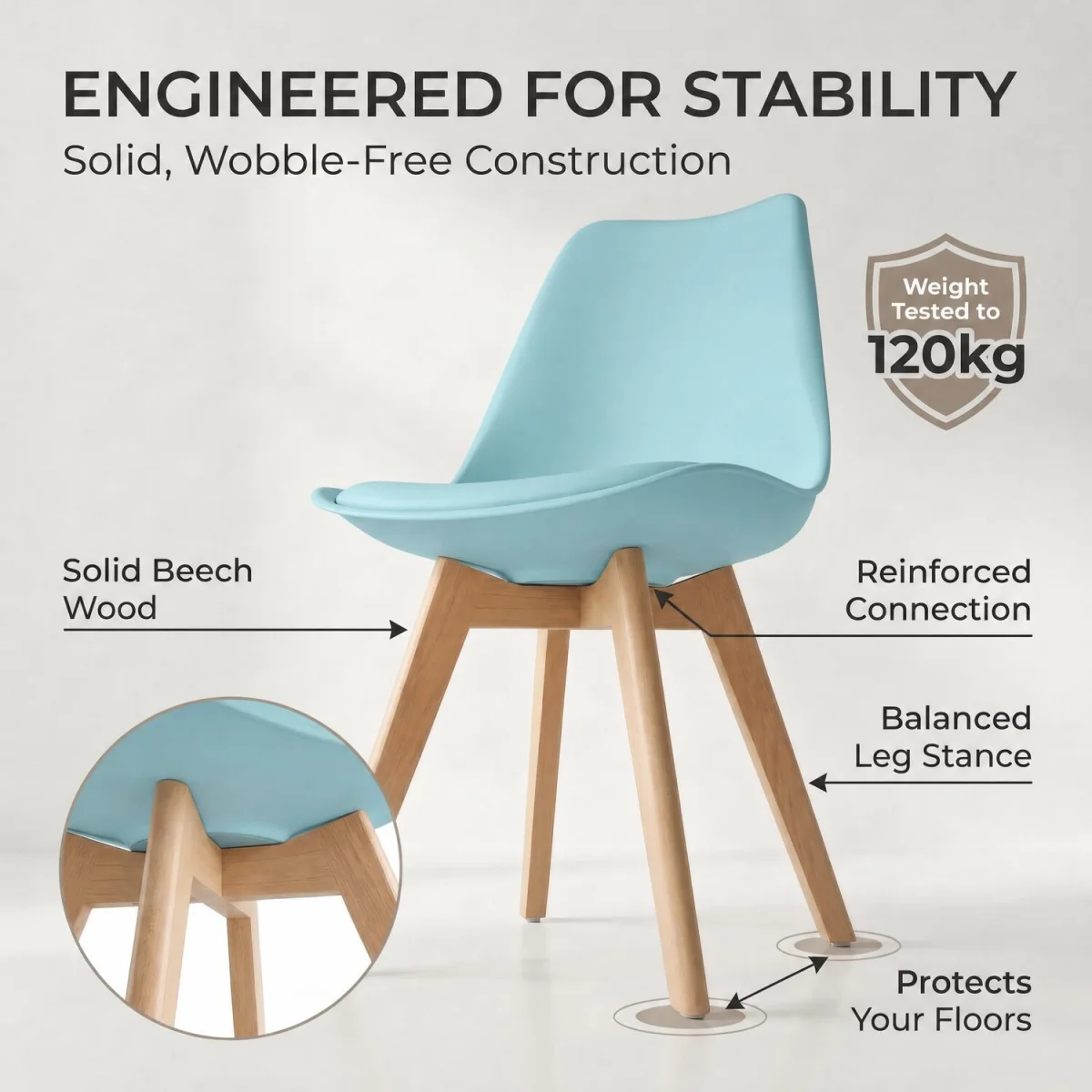 Rocco Dining Chair - Duck Egg Blue / 2 – image 2