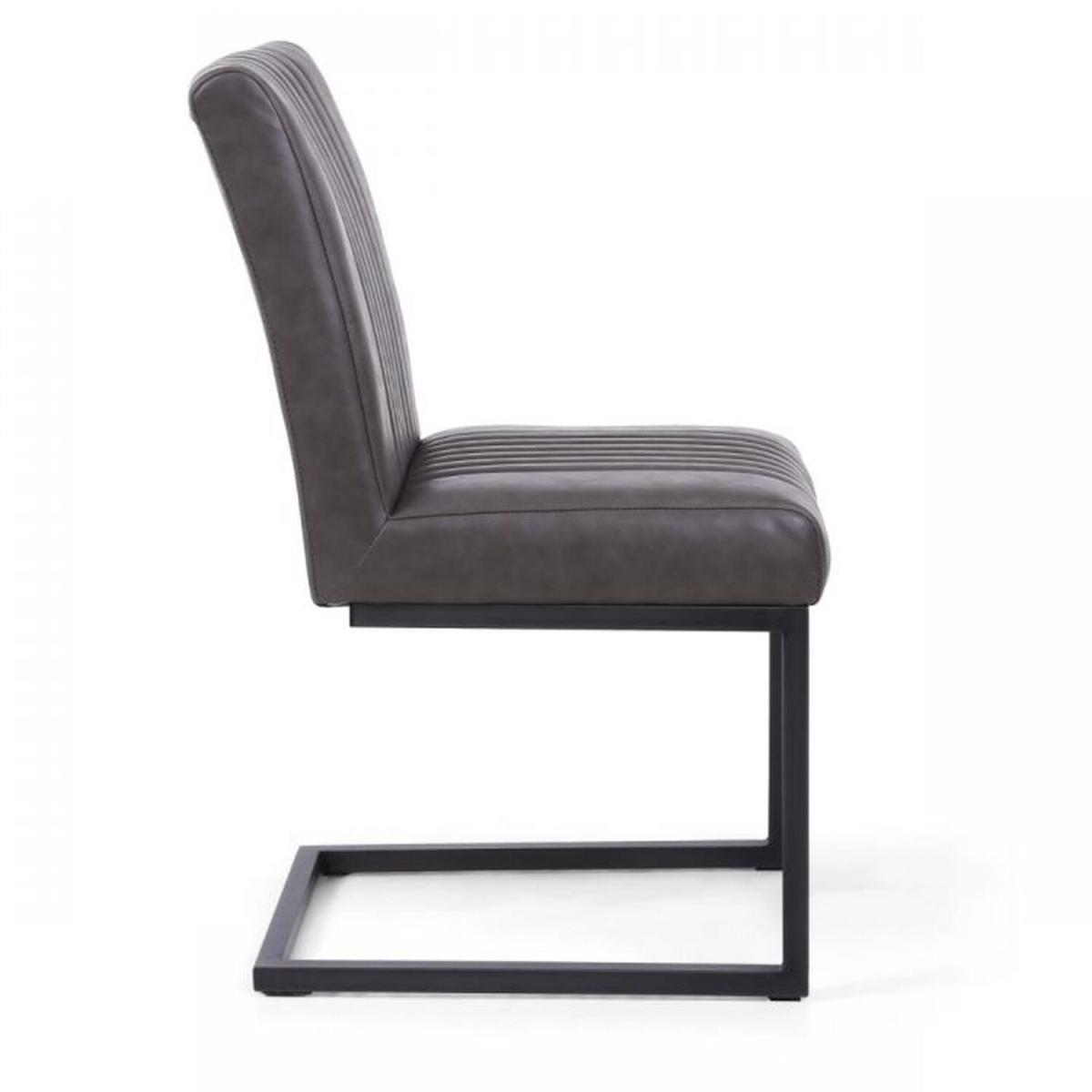 Atharv Grey matching Leather Dining Chairs - Set of 2 - Grey – image 2
