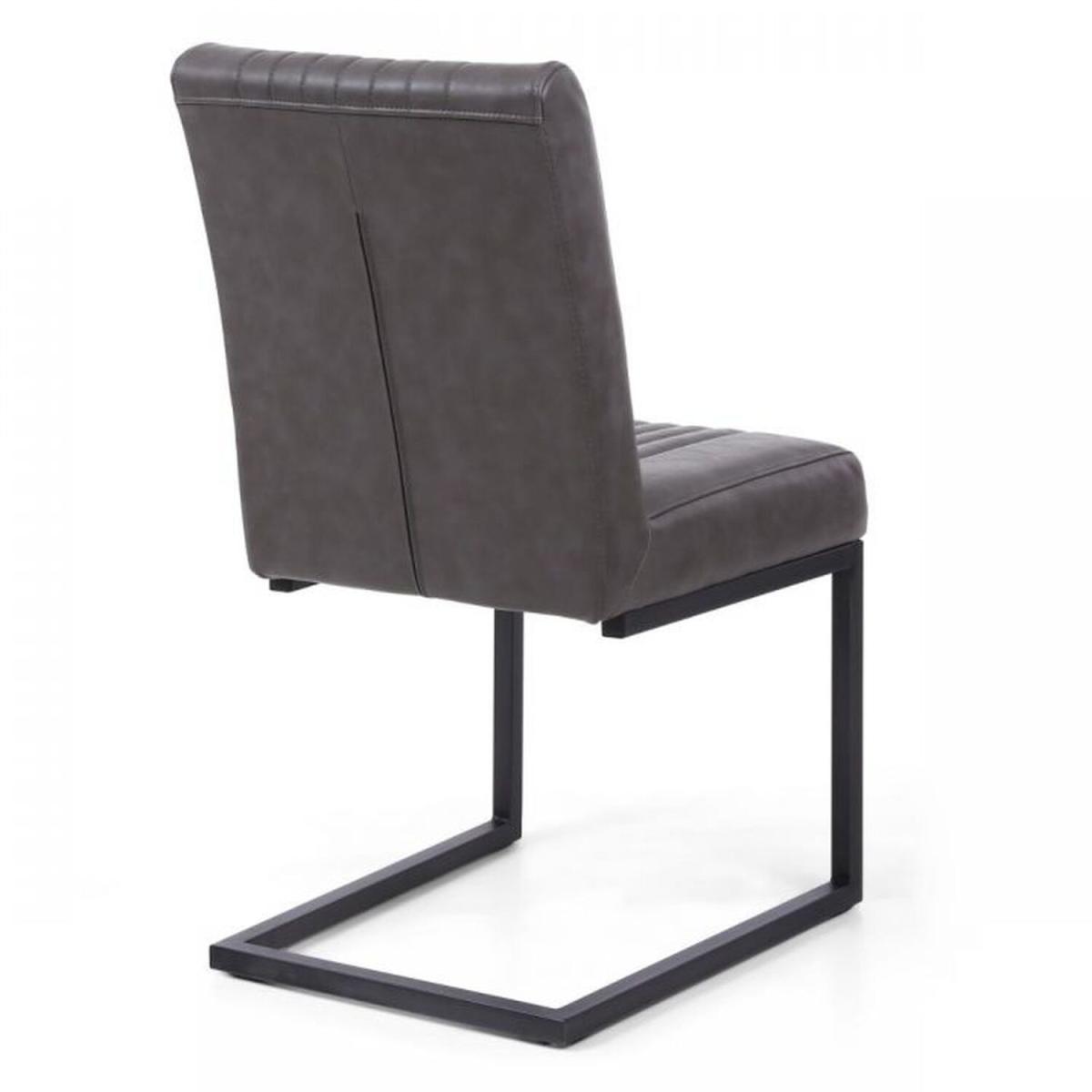 Atharv Grey matching Leather Dining Chairs - Set of 2 - Grey – image 3