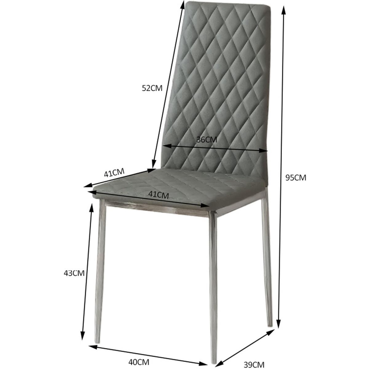 PVC Side Dining Chairs-Grey - Grey – image 2