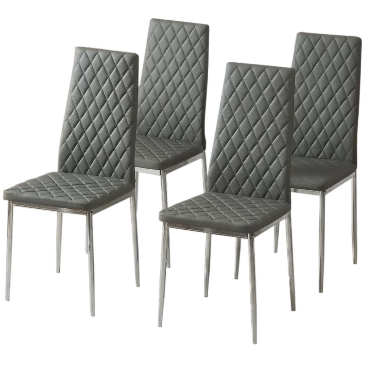 PVC Side Dining Chairs-Grey - Grey – image 4