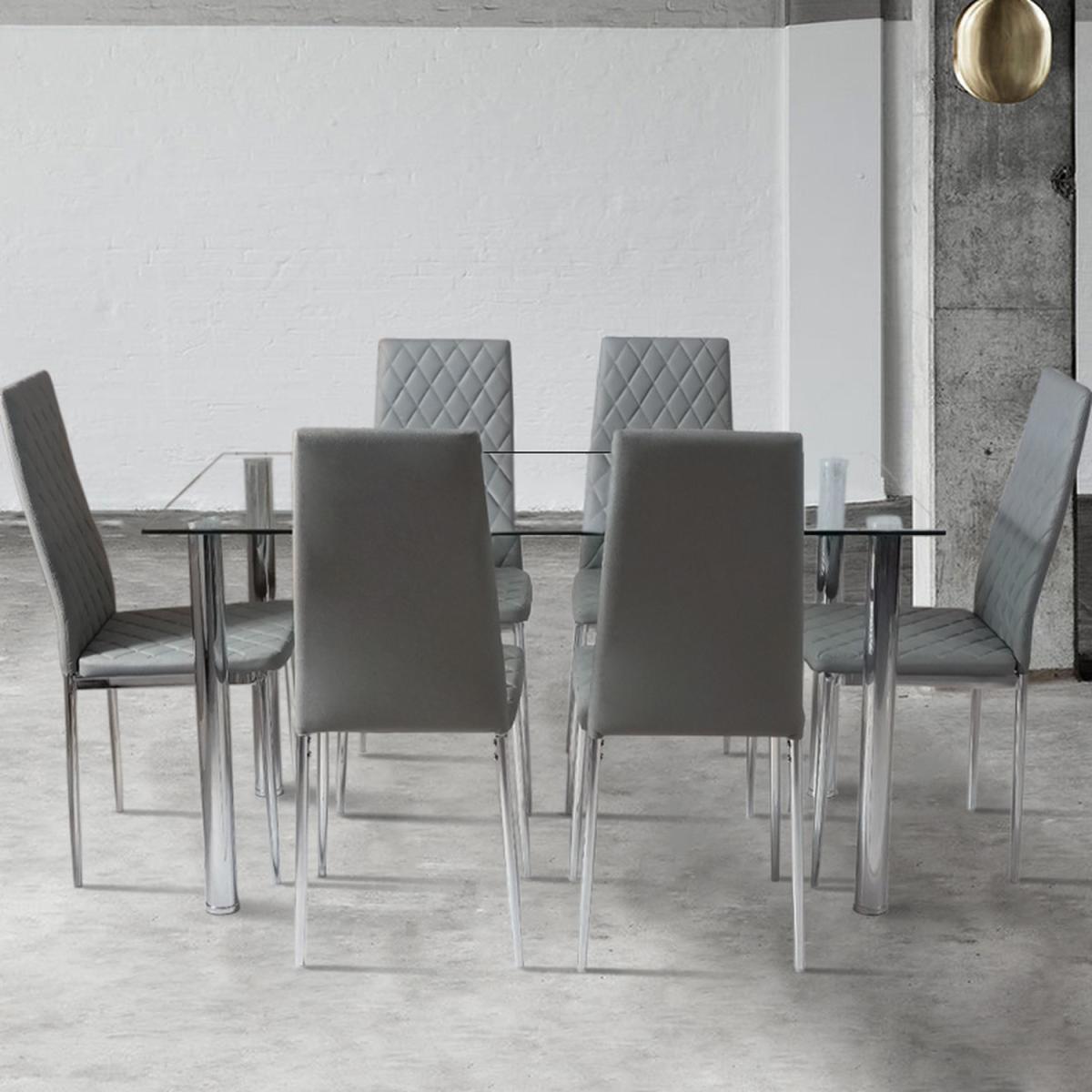 PVC Side Dining Chairs-Grey - Grey – image 5