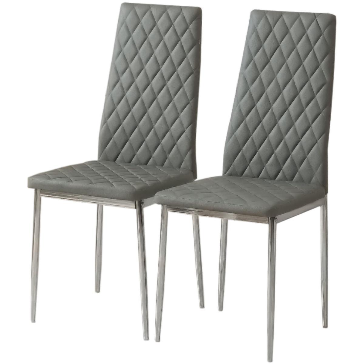 PVC Side Dining Chairs-Grey - Grey – image 7