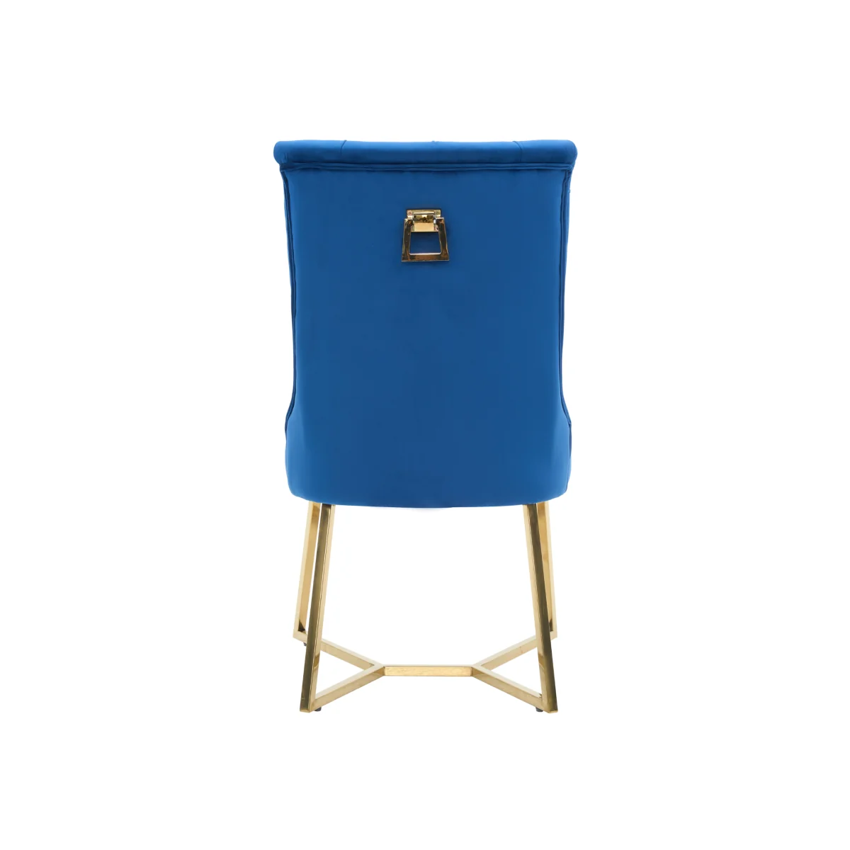 Ambra Modern Velvet Dining Chair with Gold Legs, Ring Handle Tufted Accent - Green