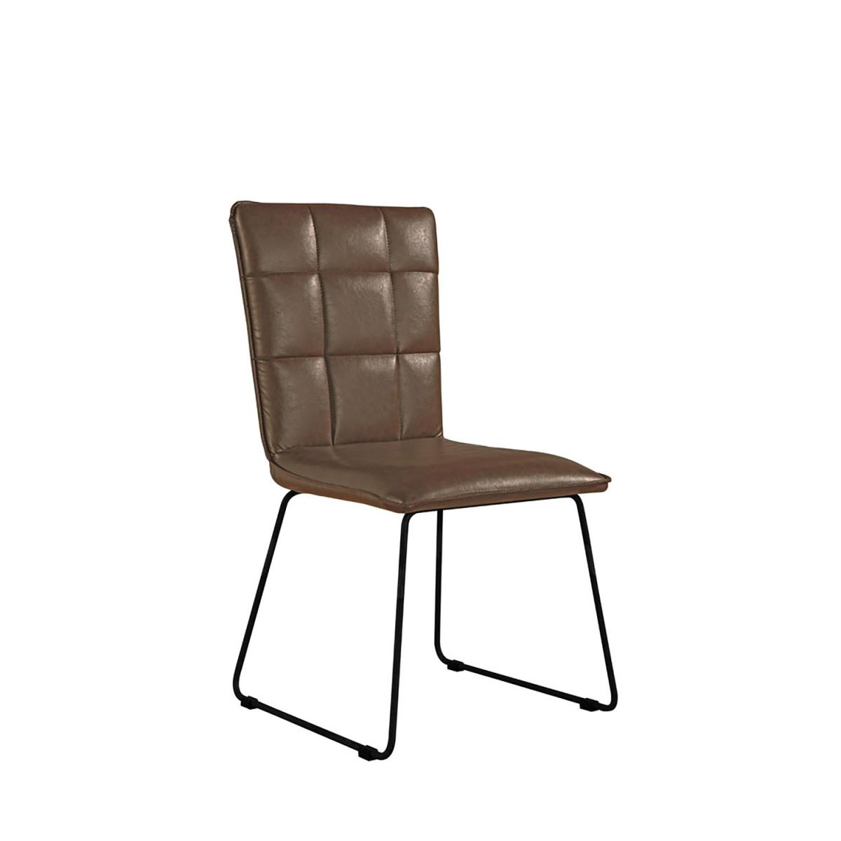 Pair of Panel Lounge Chairs With Angled Legs - Brown – image 2