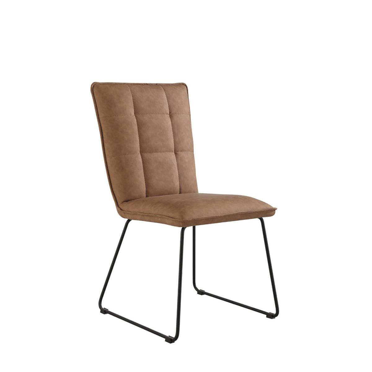 Pair of Panel Lounge Chairs With Angled Legs - Brown – image 3