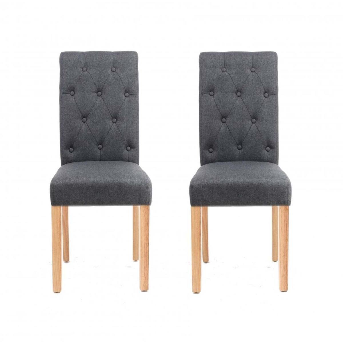Neo Fabric High Button Back Roll Top Dining Chairs - Cream – image 6