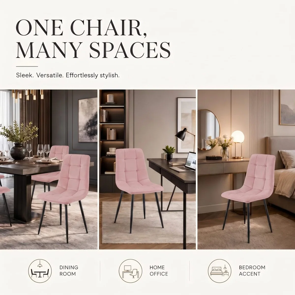 Zurich Embossed Velvet Dining Chair - Pink / 2 – image 6