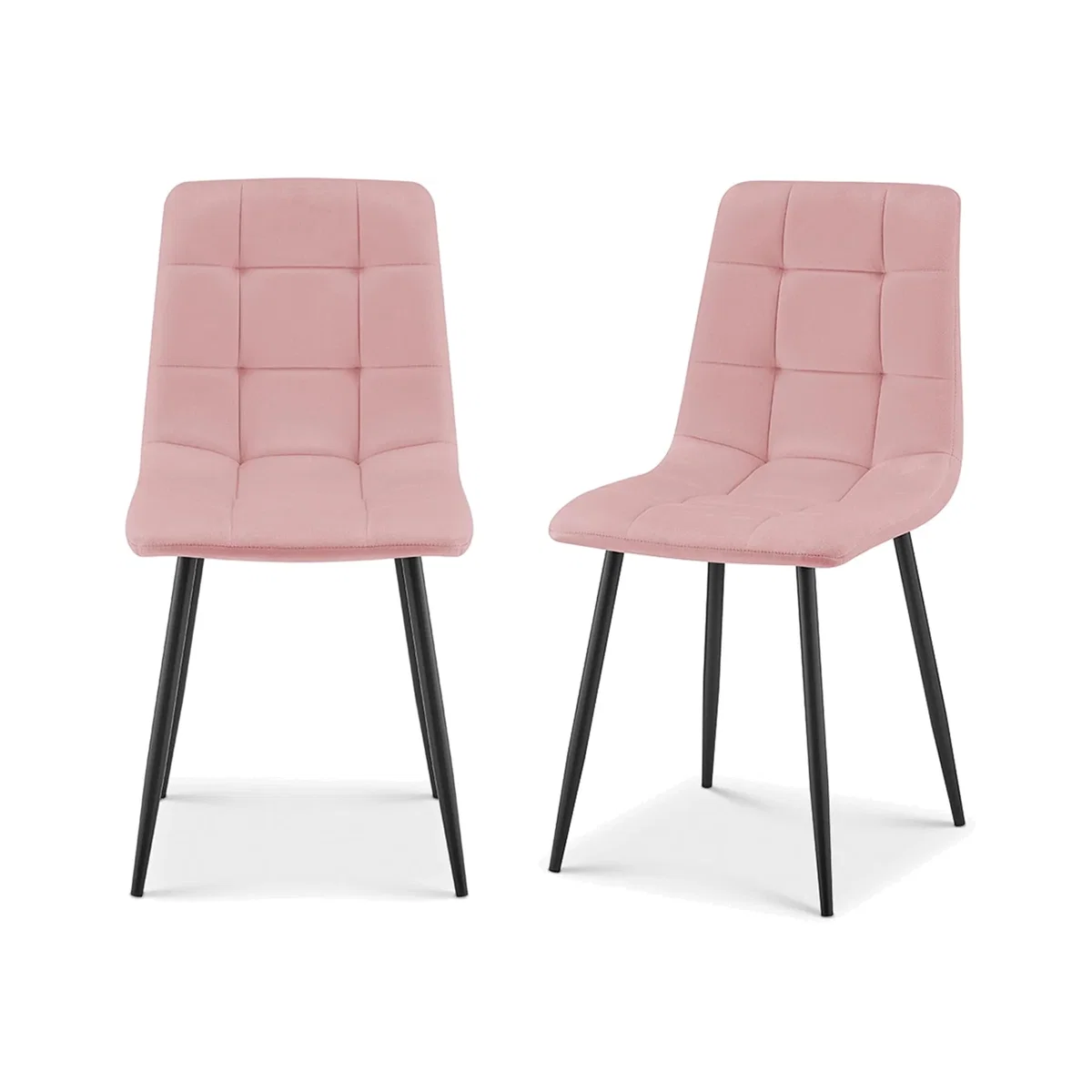 Zurich Embossed Velvet Dining Chair - Pink / 2 – image 1