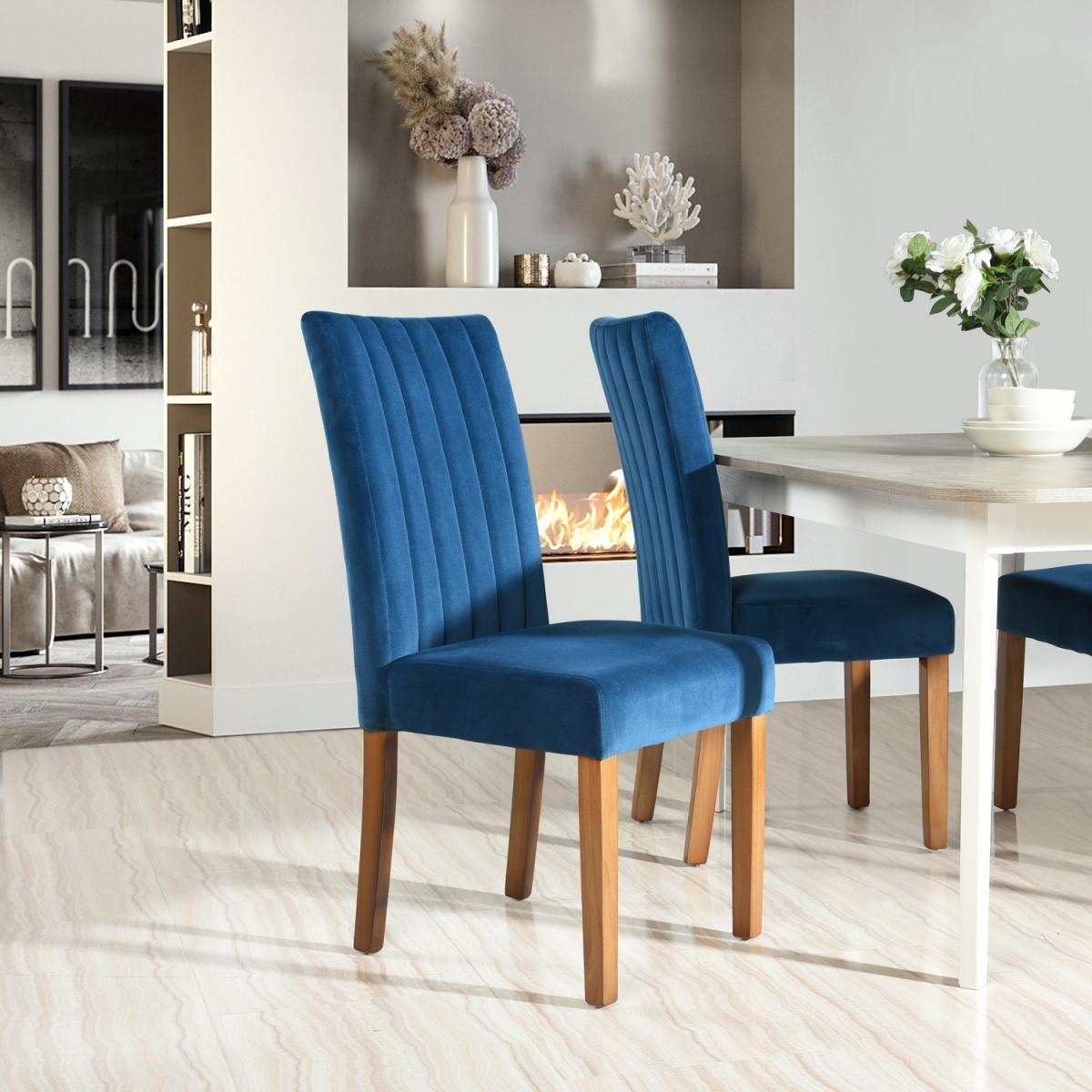 Set of 2 Fawn Elegant Dining Chairs - Blue – image 2