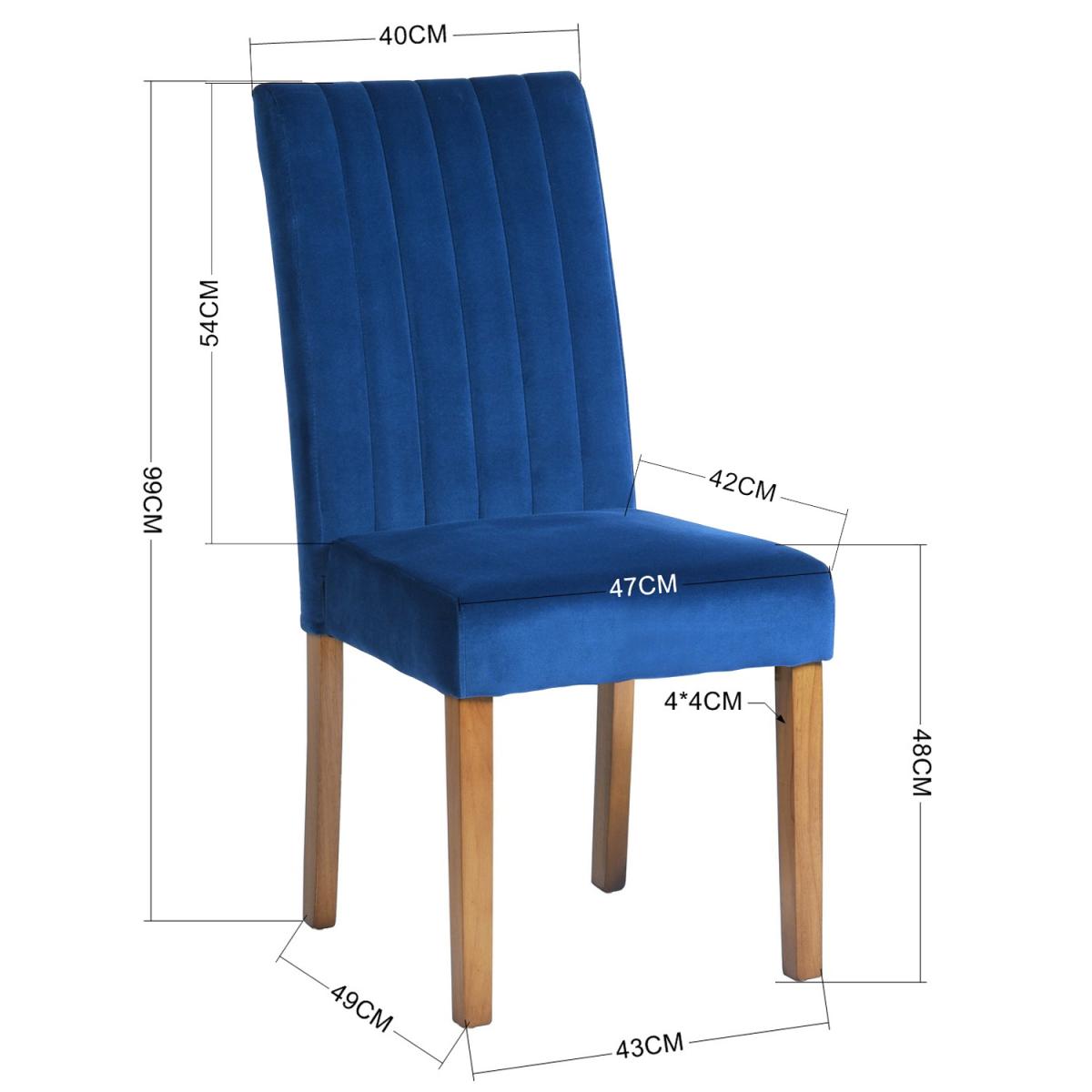 Set of 2 Fawn Elegant Dining Chairs - Blue – image 8