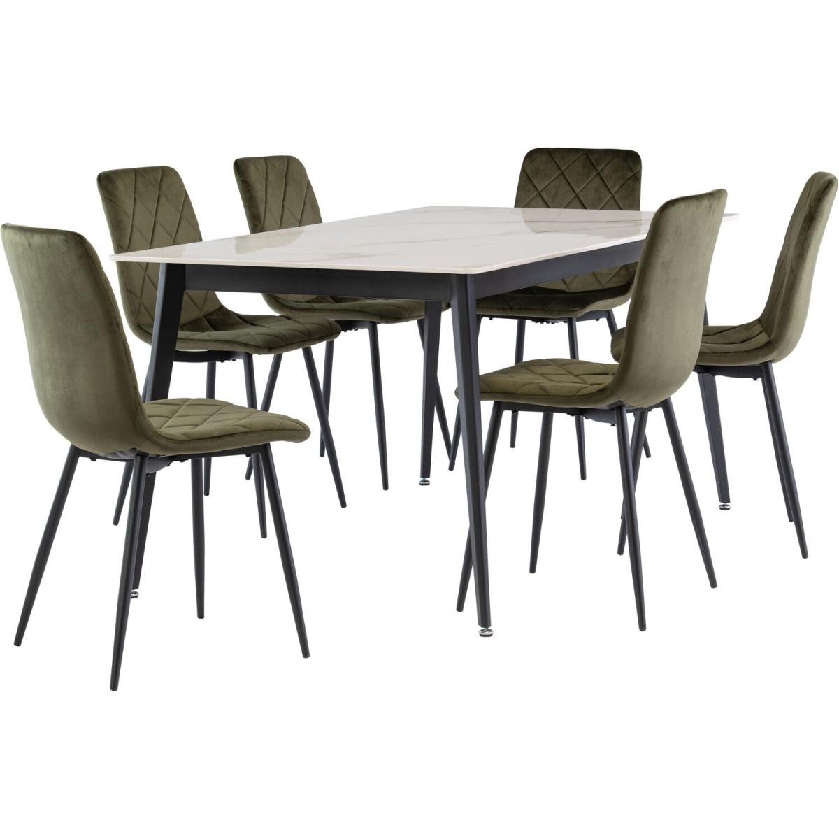 Juniper Green Bella Velvet Dining Chair - Green – image 3