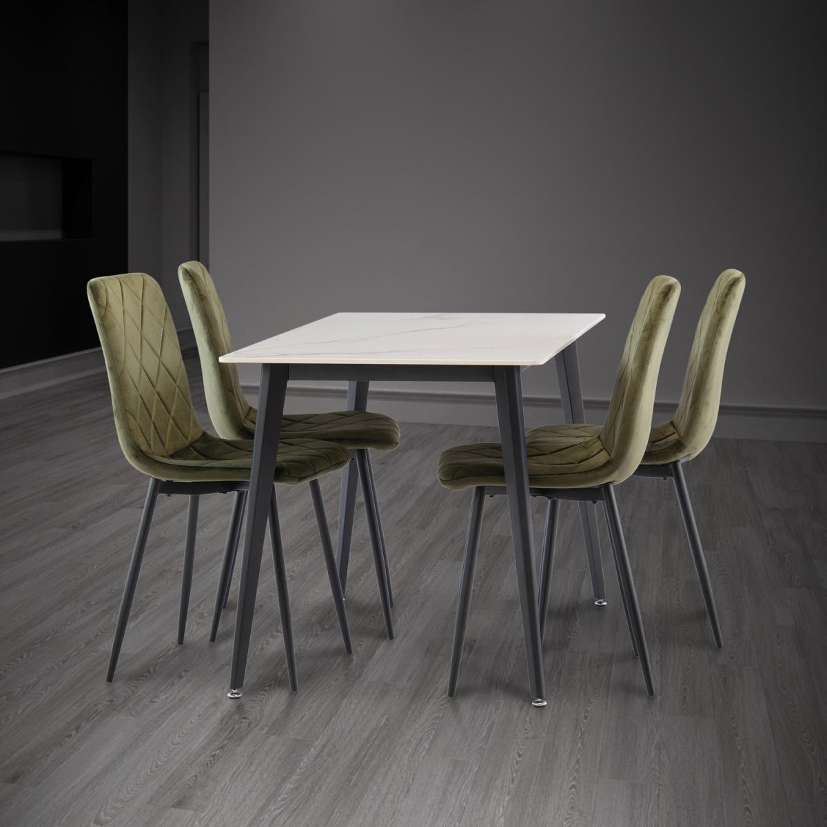 Juniper Green Bella Velvet Dining Chair - Green – image 4