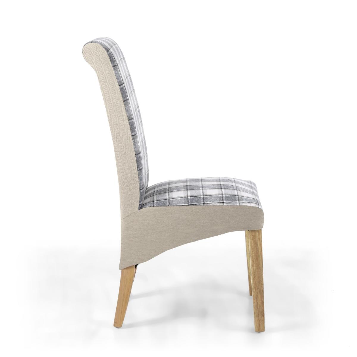 Pair of Kenna Herringbone Check Dining Chairs - Herringbone – image 2