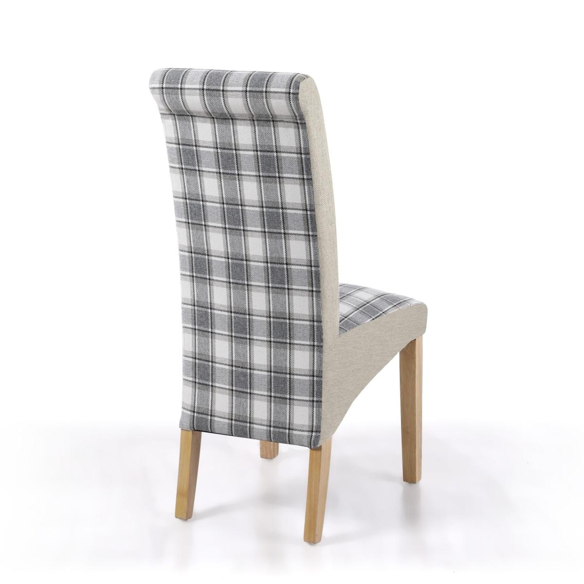 Pair of Kenna Herringbone Check Dining Chairs - Herringbone – image 4