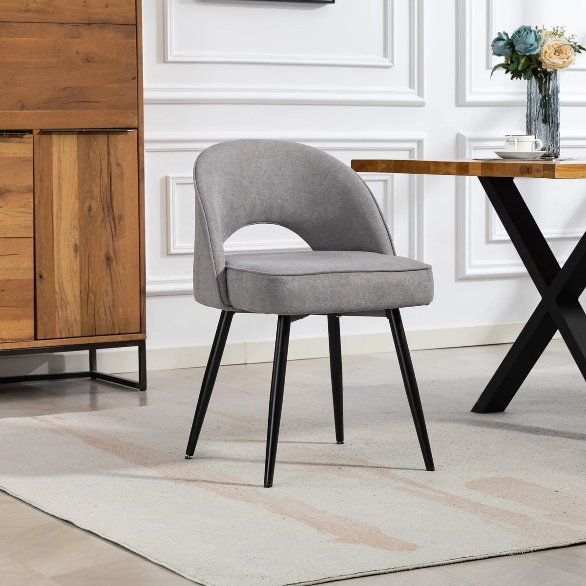 Ashley Fabric Dining Chairs - Set of 2 - Grey