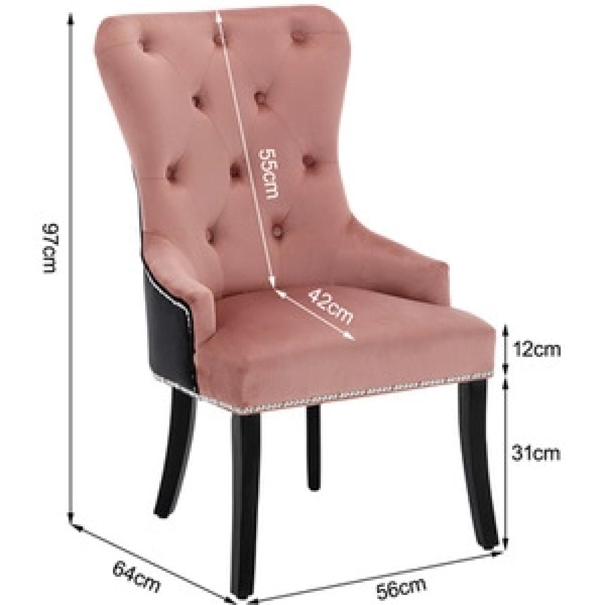 Buttoned High Wingback Dining Chair Set of 4 - Black-Grey – image 12