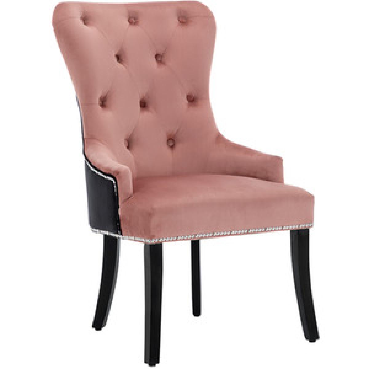 Buttoned High Wingback Dining Chair Set of 4 - Black-Grey – image 9