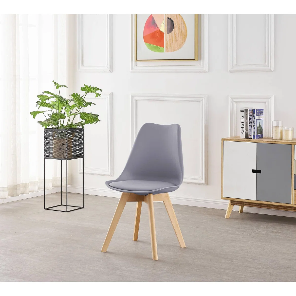 Lorenzo Padded Dining Chair Single - Grey – image 2