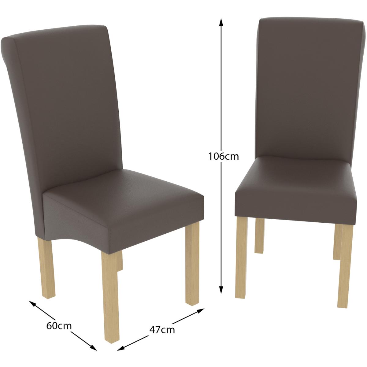 Clifton Set Of 2 Faux Leather Dining Chairs - Brown – image 2