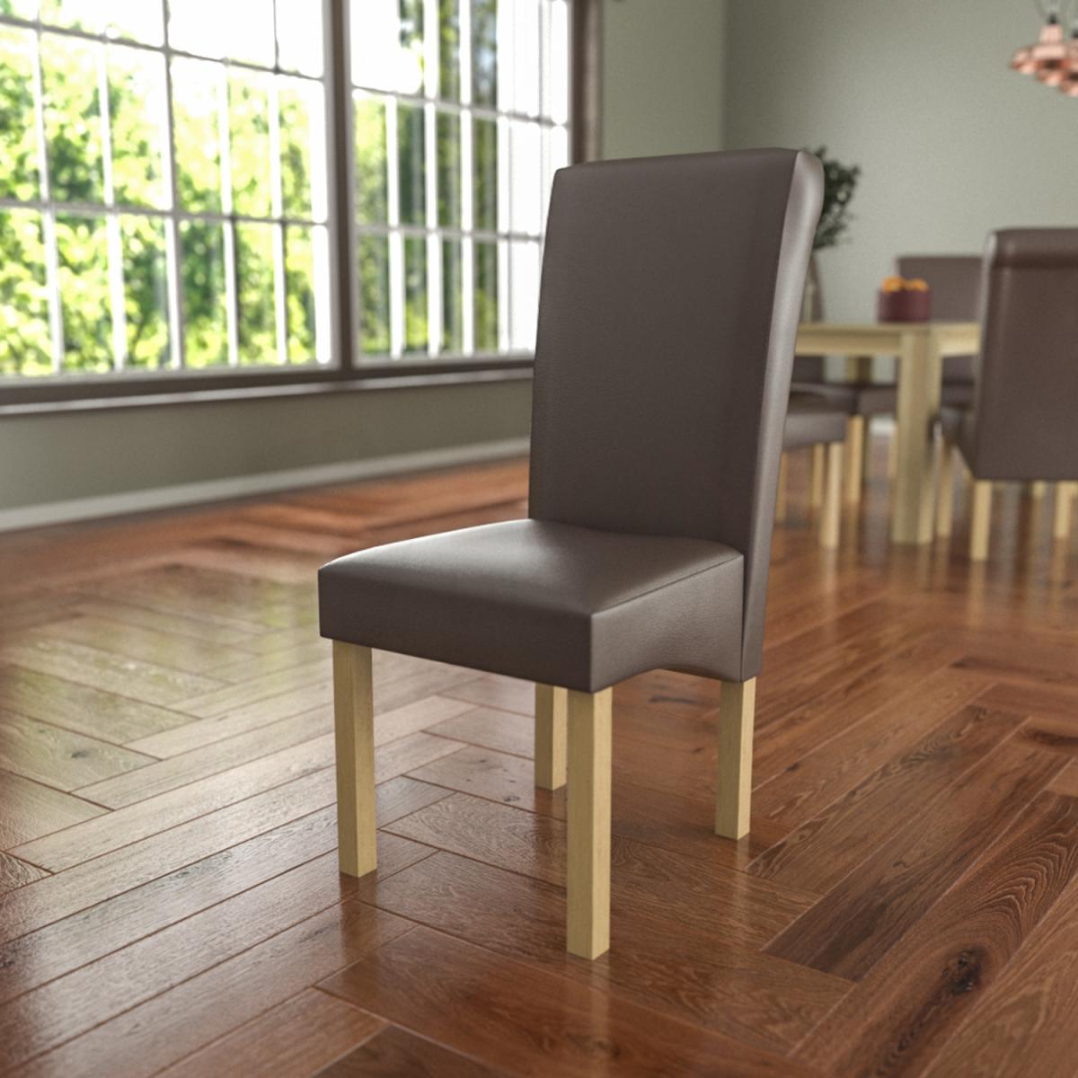 Clifton Set Of 2 Faux Leather Dining Chairs - Brown – image 3
