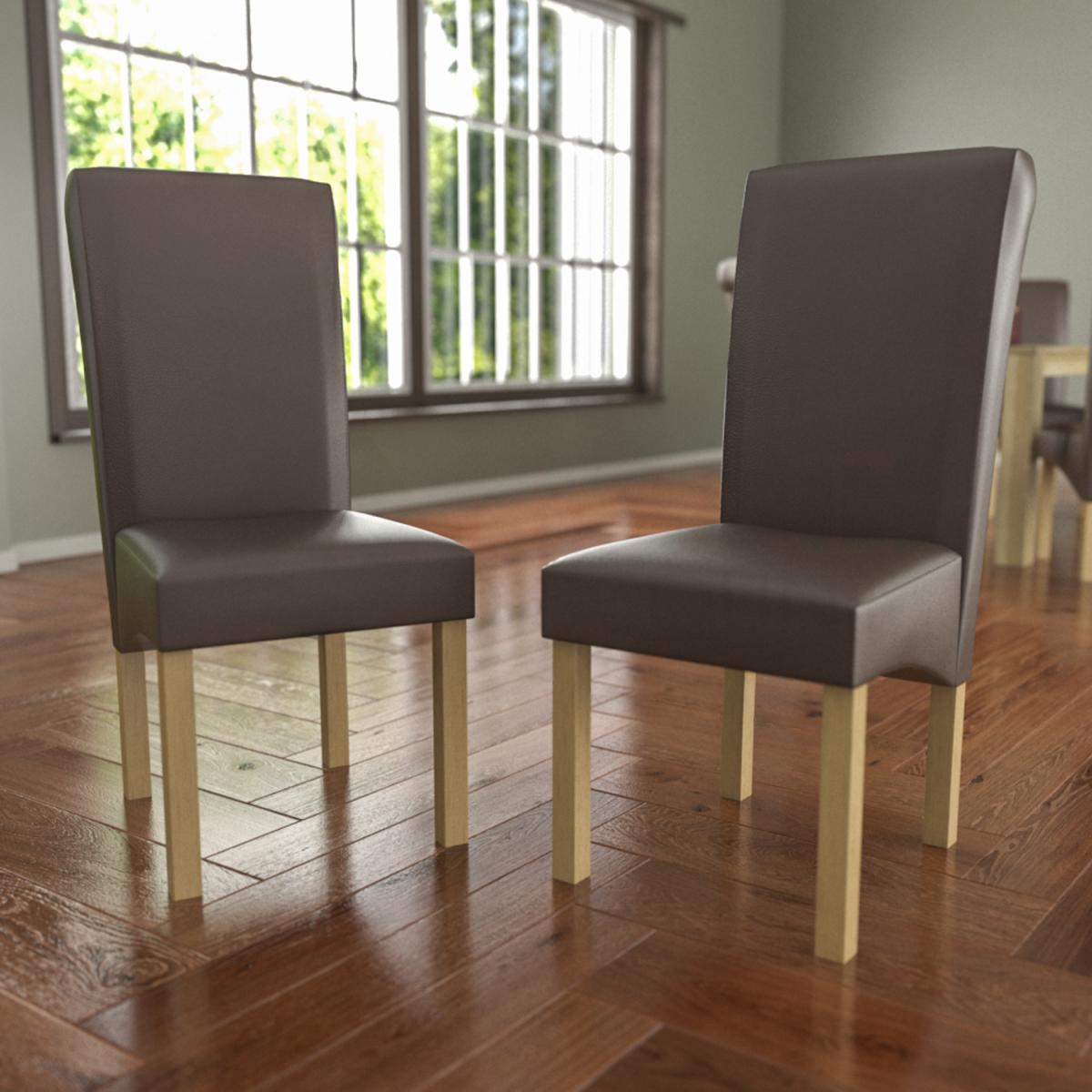 Clifton Set Of 2 Faux Leather Dining Chairs - Brown – image 4