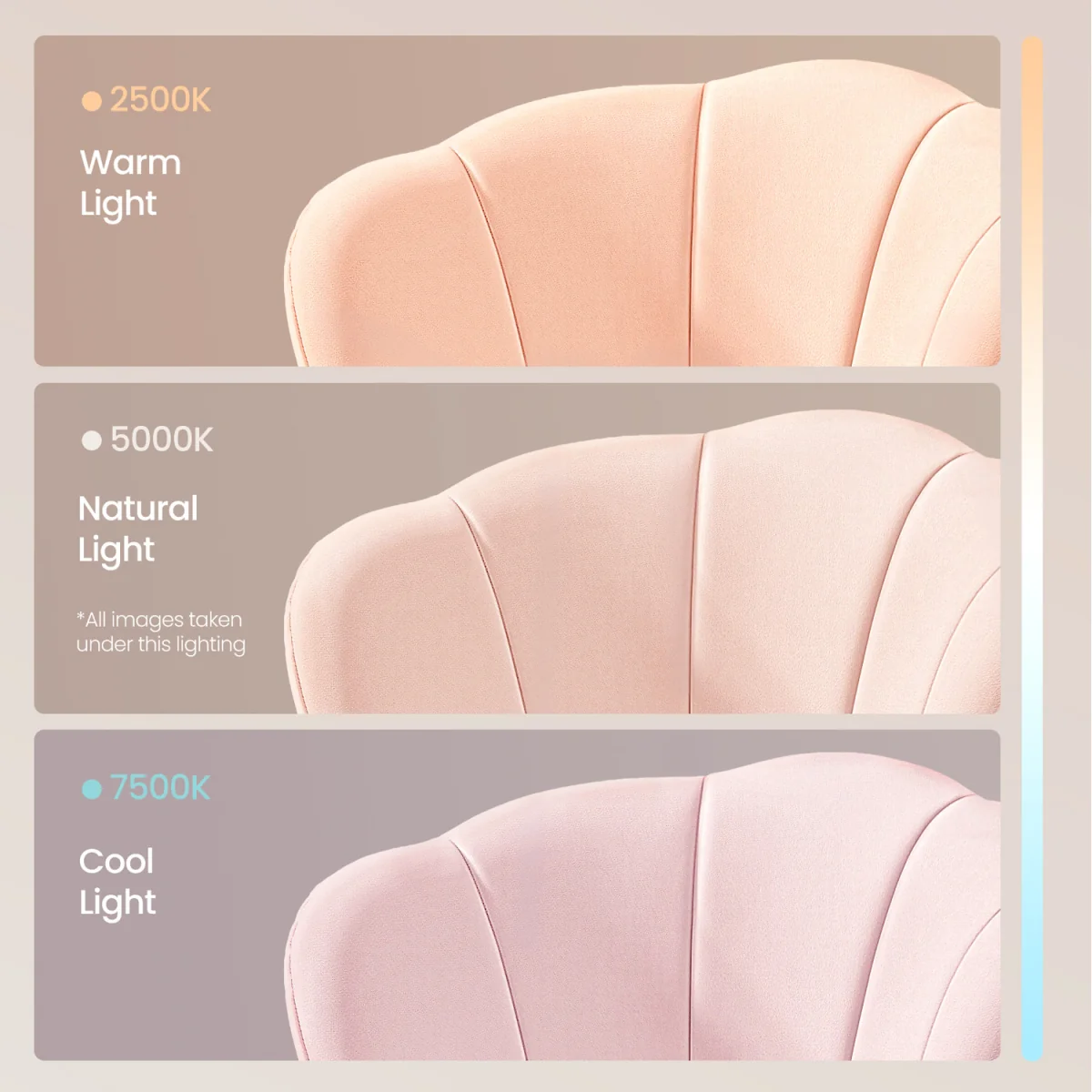 VASAGLE Velvet Dining Chair, Petal Backrest Vanity Seat - Pink – image 3