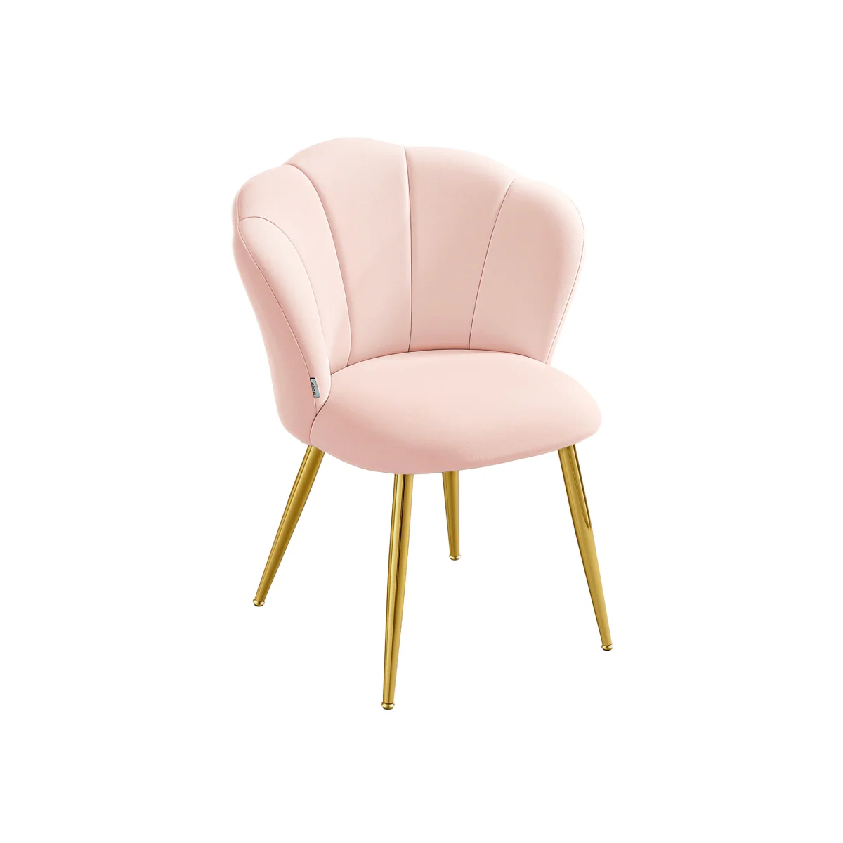VASAGLE Velvet Dining Chair, Petal Backrest Vanity Seat - Pink – image 1