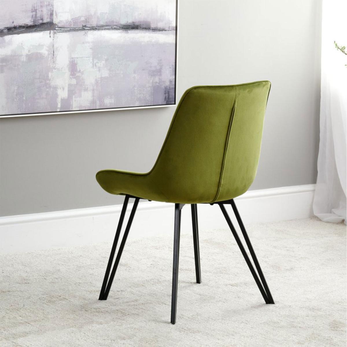 Chase Upholstered Dining Chair (Set of 2) - Green Velvet – image 3