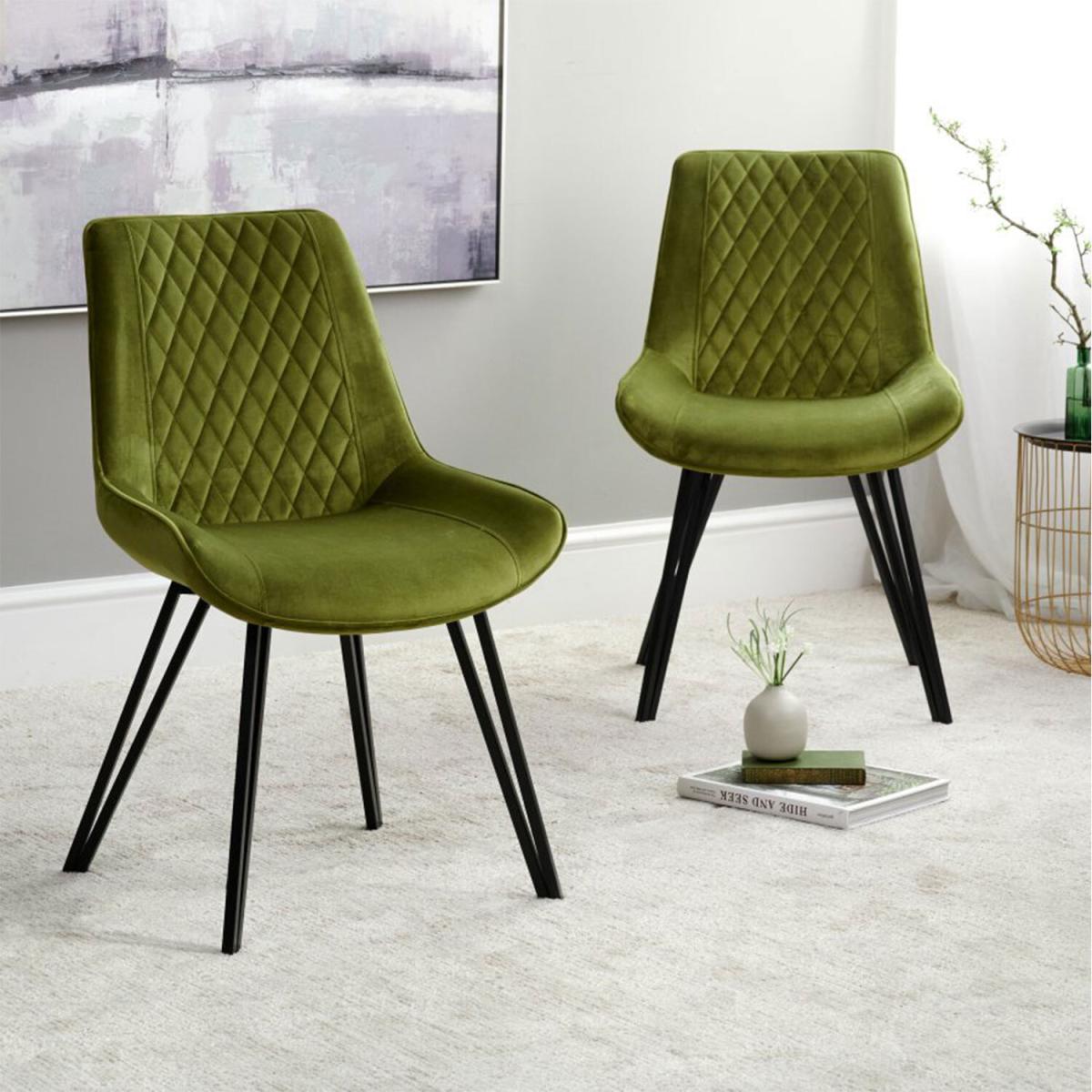 Chase Upholstered Dining Chair (Set of 2) - Green Velvet – image 4
