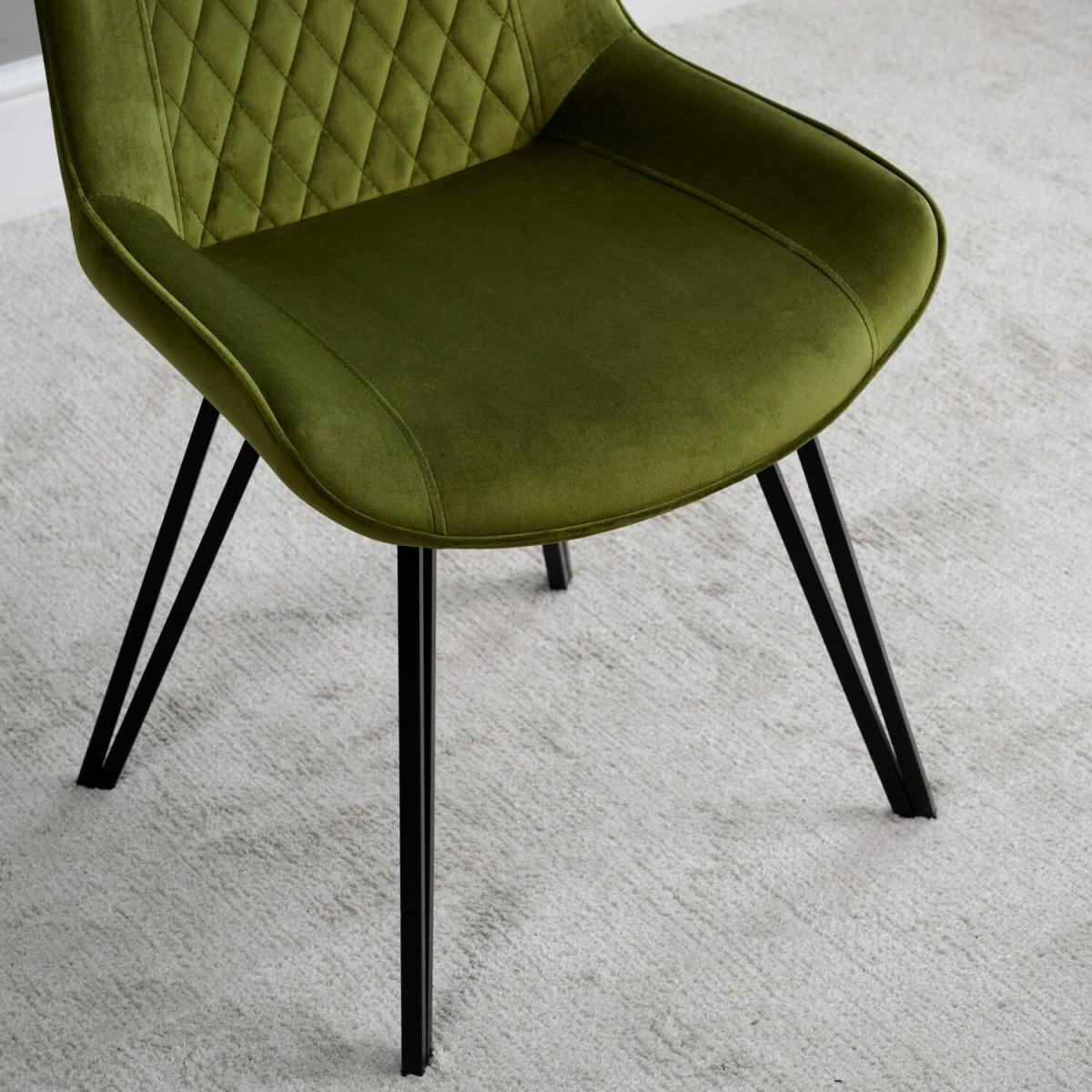 Chase Upholstered Dining Chair (Set of 2) - Green Velvet – image 5