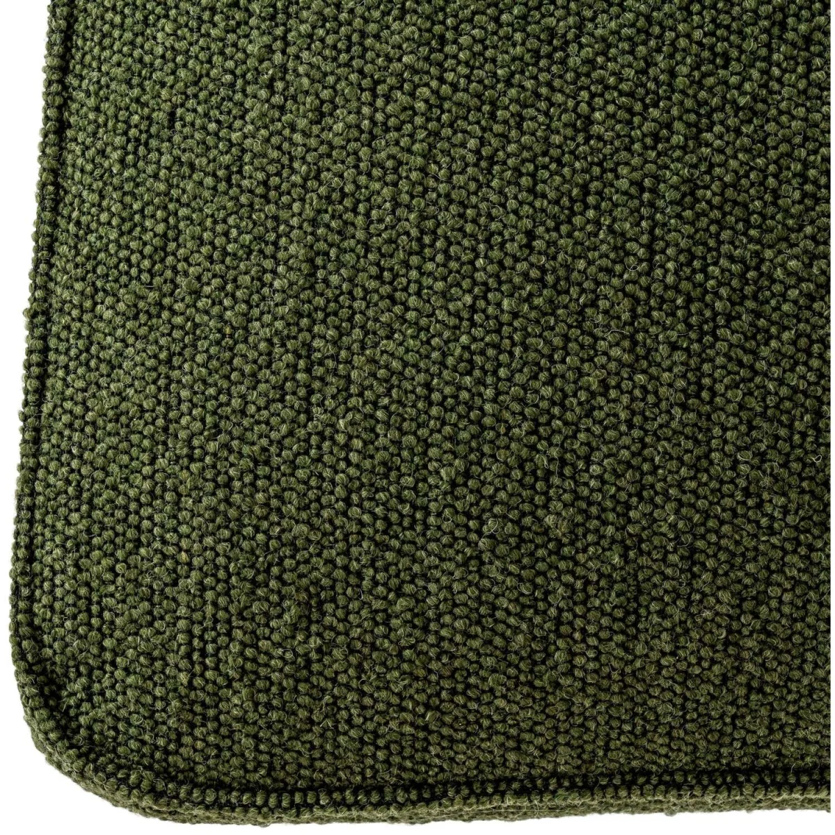 Mirmande Mid-Century Curved Bouclé Dining Chair in Forest Green with Wooden Legs - Green – image 6