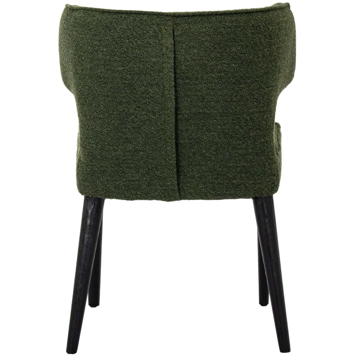 Mirmande Mid-Century Curved Bouclé Dining Chair in Forest Green with Wooden Legs - Green – image 7
