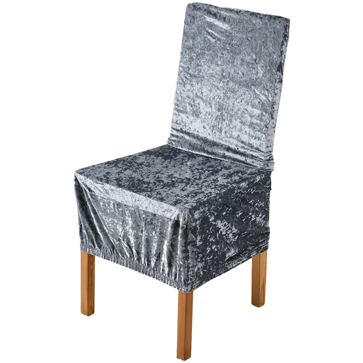 2 Pack Stretch Dining Chair Covers with Elastic Band - Grey – image 7