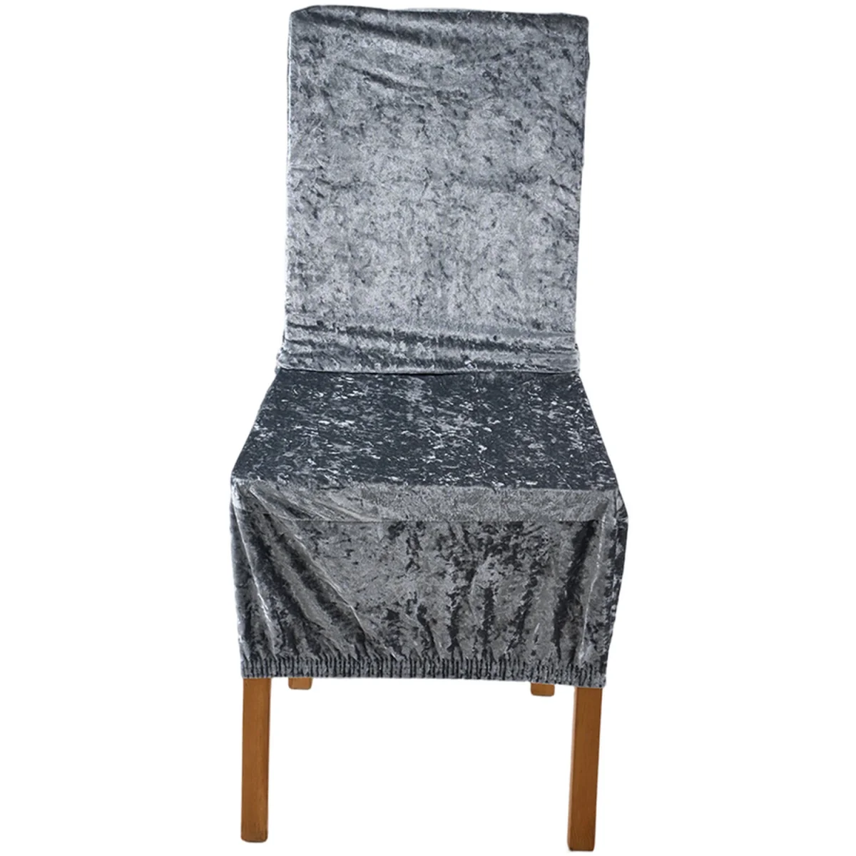 2 Pack Stretch Dining Chair Covers with Elastic Band - Grey – image 8