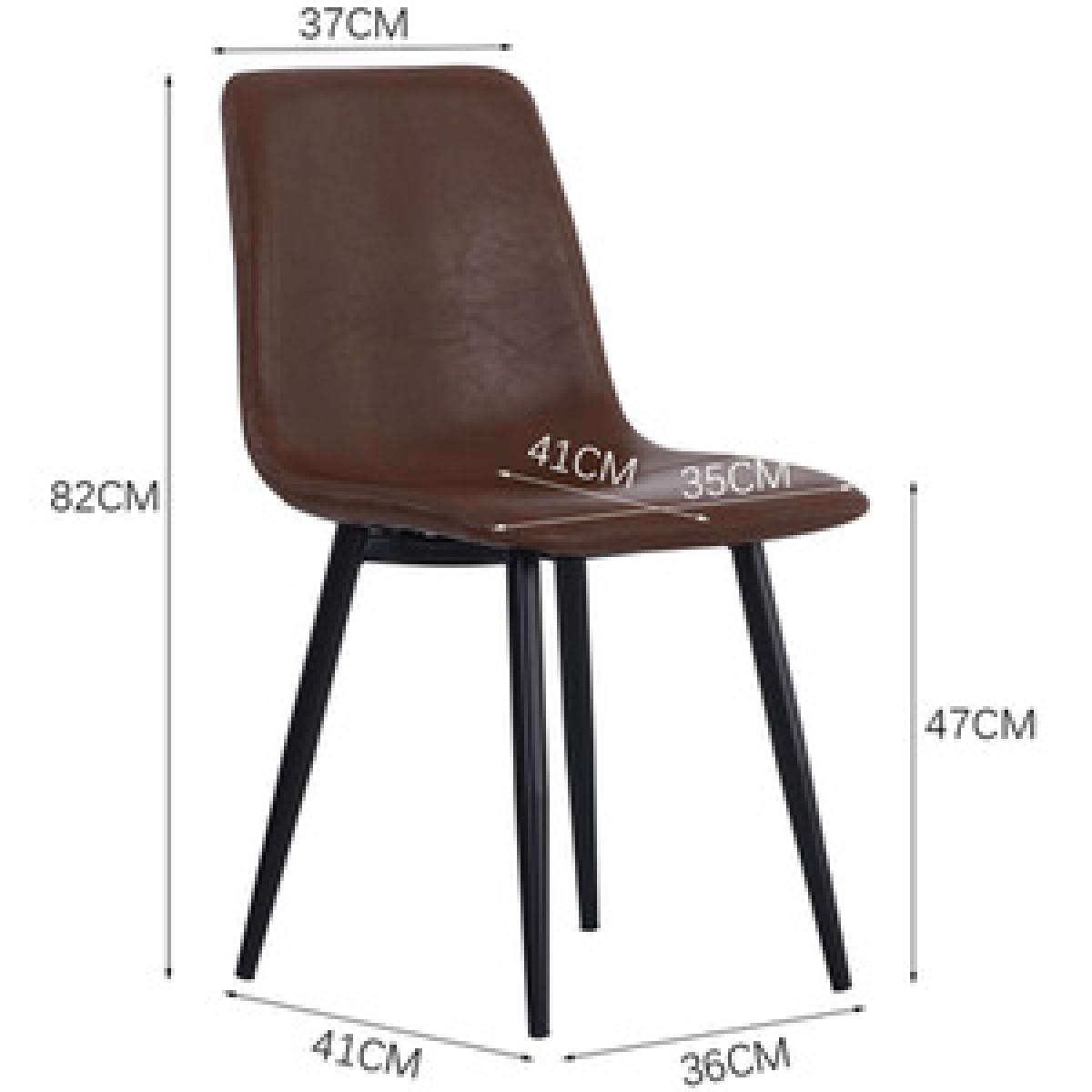 Leather Dining Chair Set Of 4 - Brown – image 14