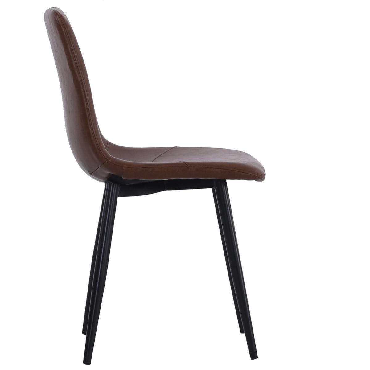 Leather Dining Chair Set Of 4 - Brown – image 4