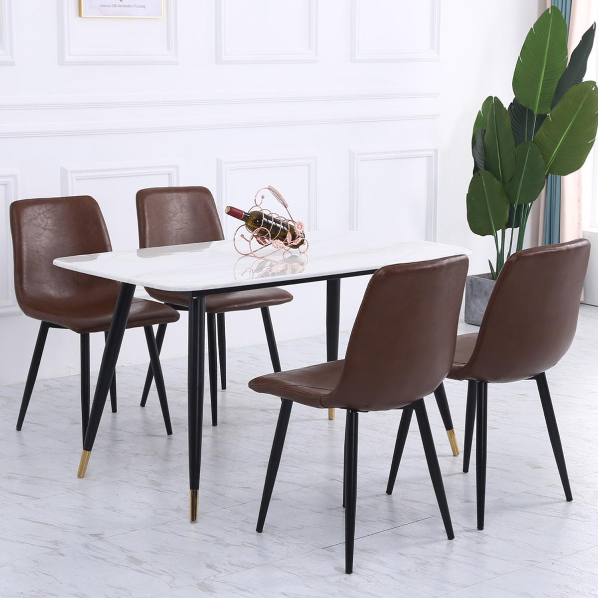 Leather Dining Chair Set Of 4 - Brown – image 8