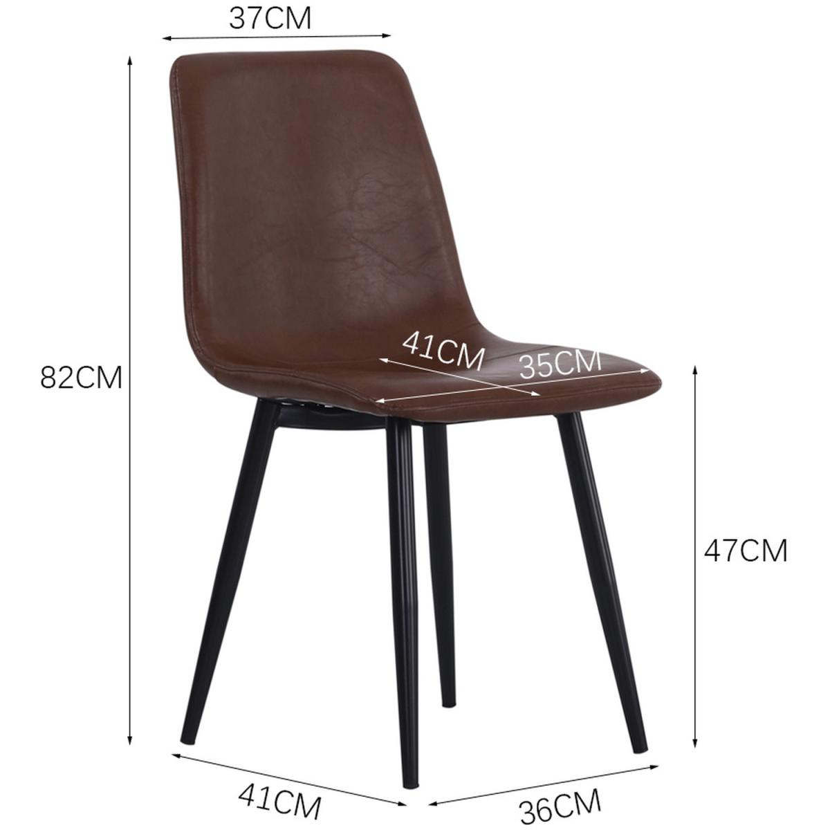 Leather Dining Chair Set Of 4 - Brown – image 9