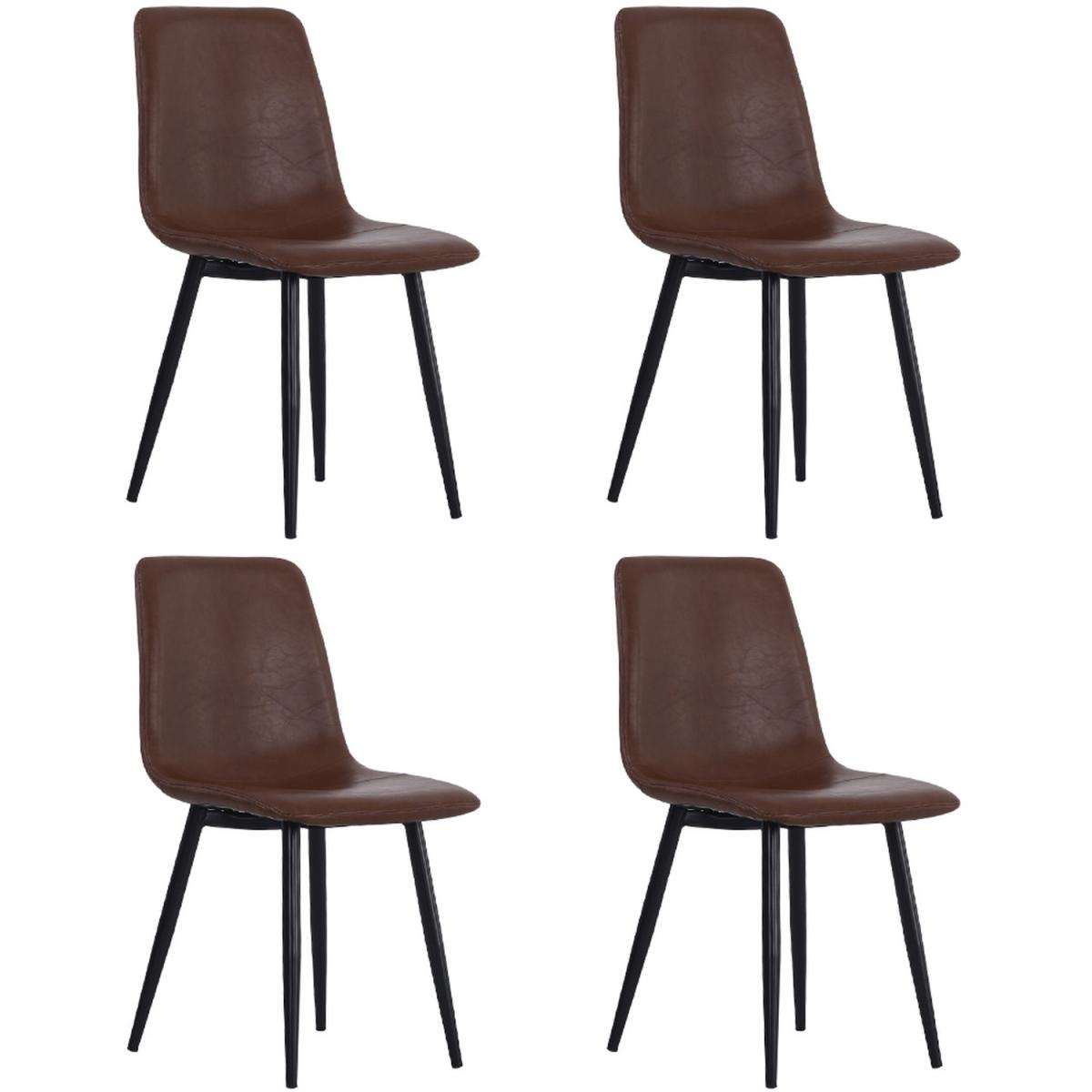 Leather Dining Chair Set Of 4 - Brown – image 10
