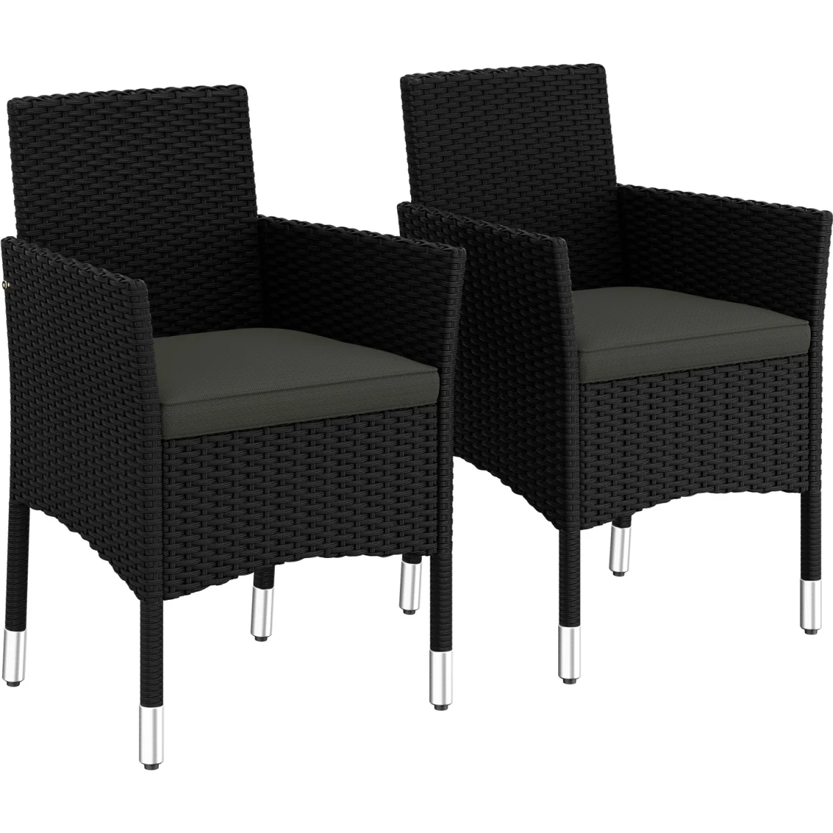 Yaheetech Rattan Patio Dining Chairs (Set of 2) - Black – image 2
