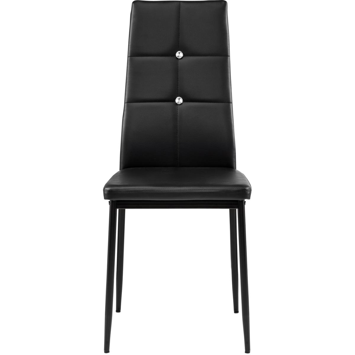 Set Of 8 Dining Chairs With Rhinestone - Black – image 2