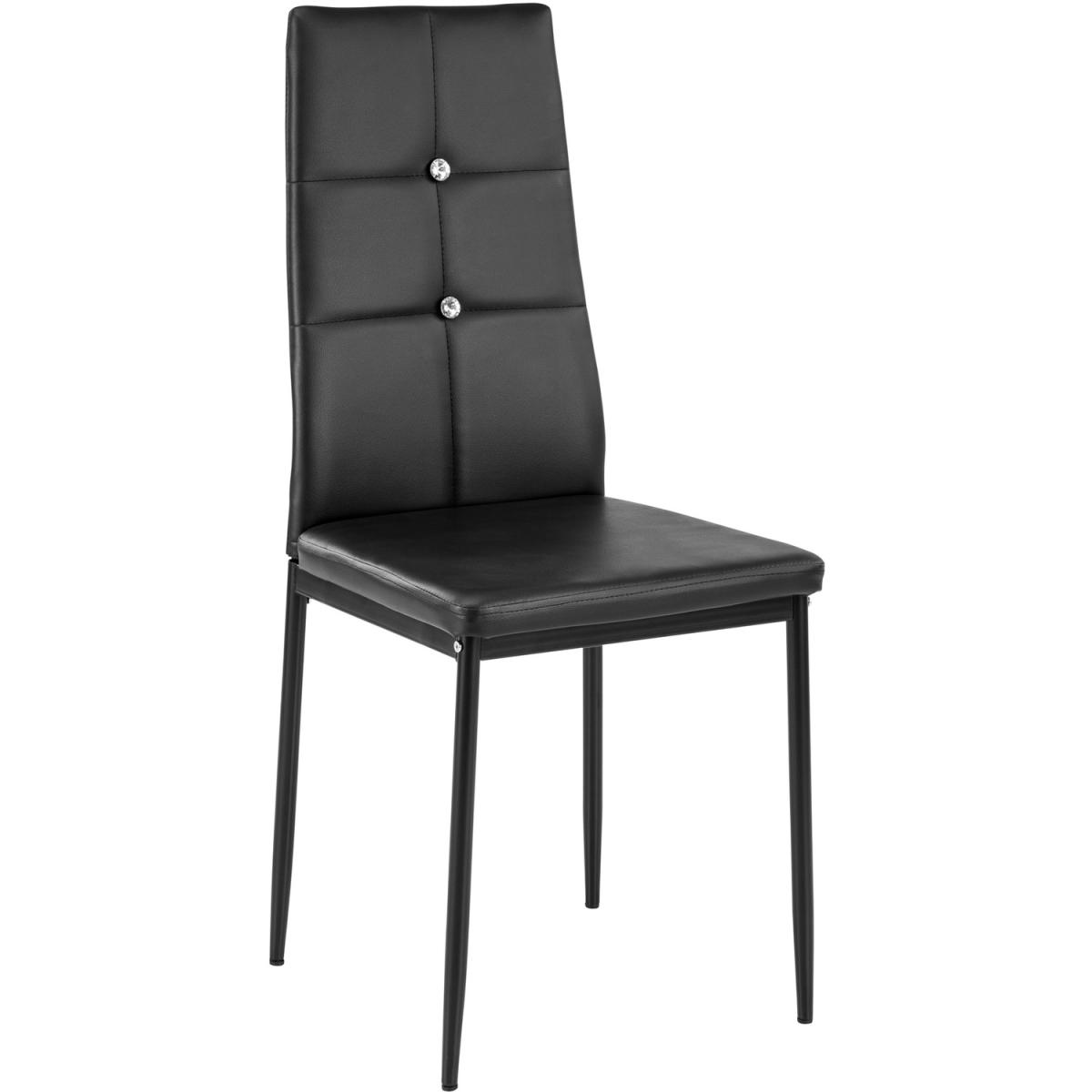 Set Of 8 Dining Chairs With Rhinestone - Black – image 5