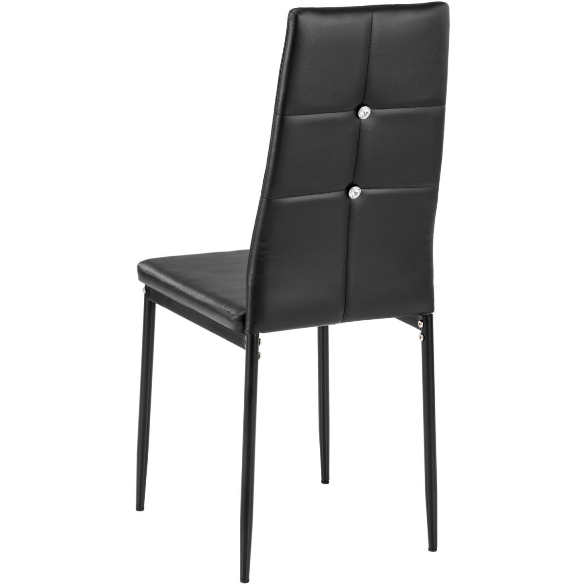 Set Of 8 Dining Chairs With Rhinestone - Black – image 6
