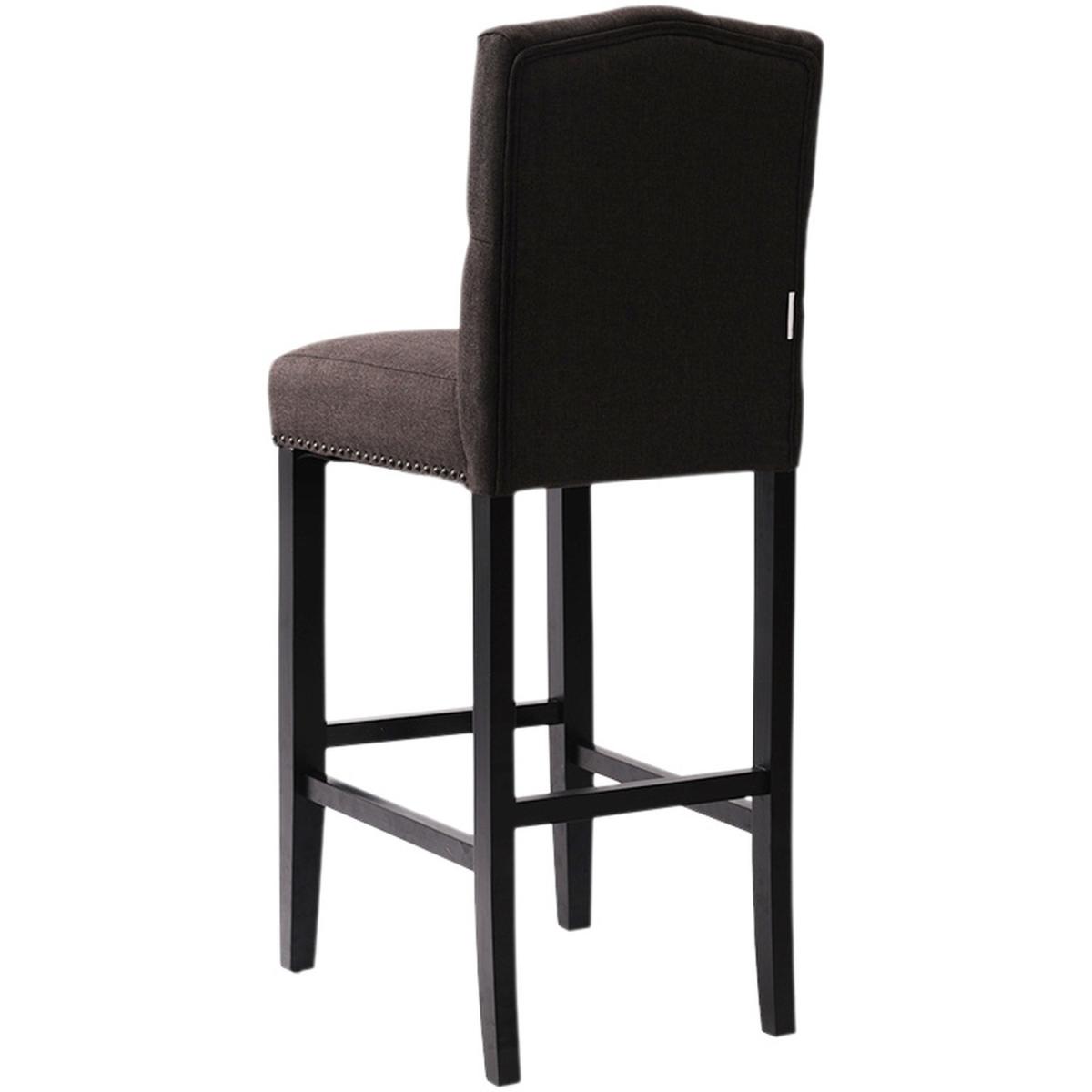 Bar Bistro Stool High Seat Kitchen Linen Dining Chair With Footrest - Dark Grey – image 11