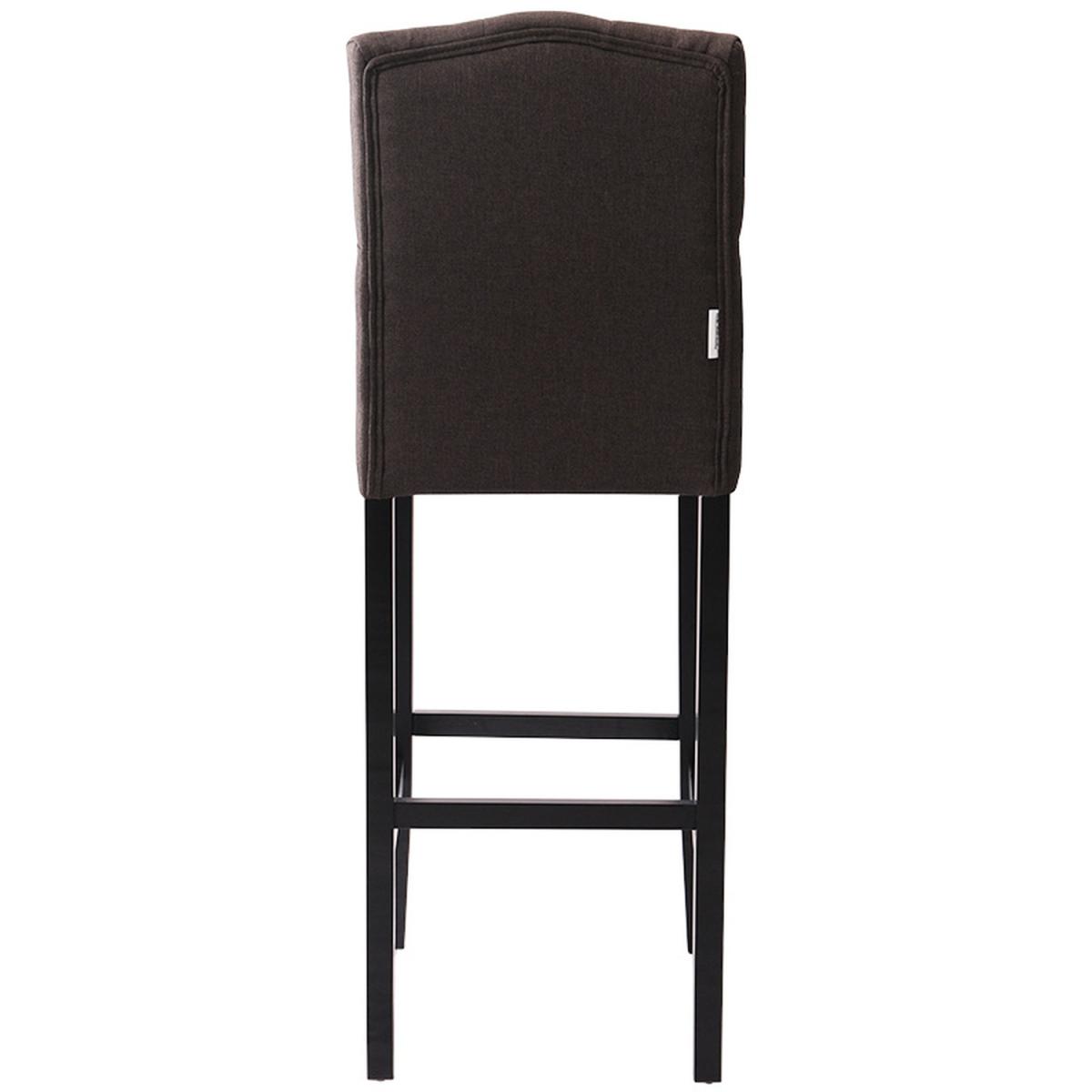 Bar Bistro Stool High Seat Kitchen Linen Dining Chair With Footrest - Dark Grey – image 12