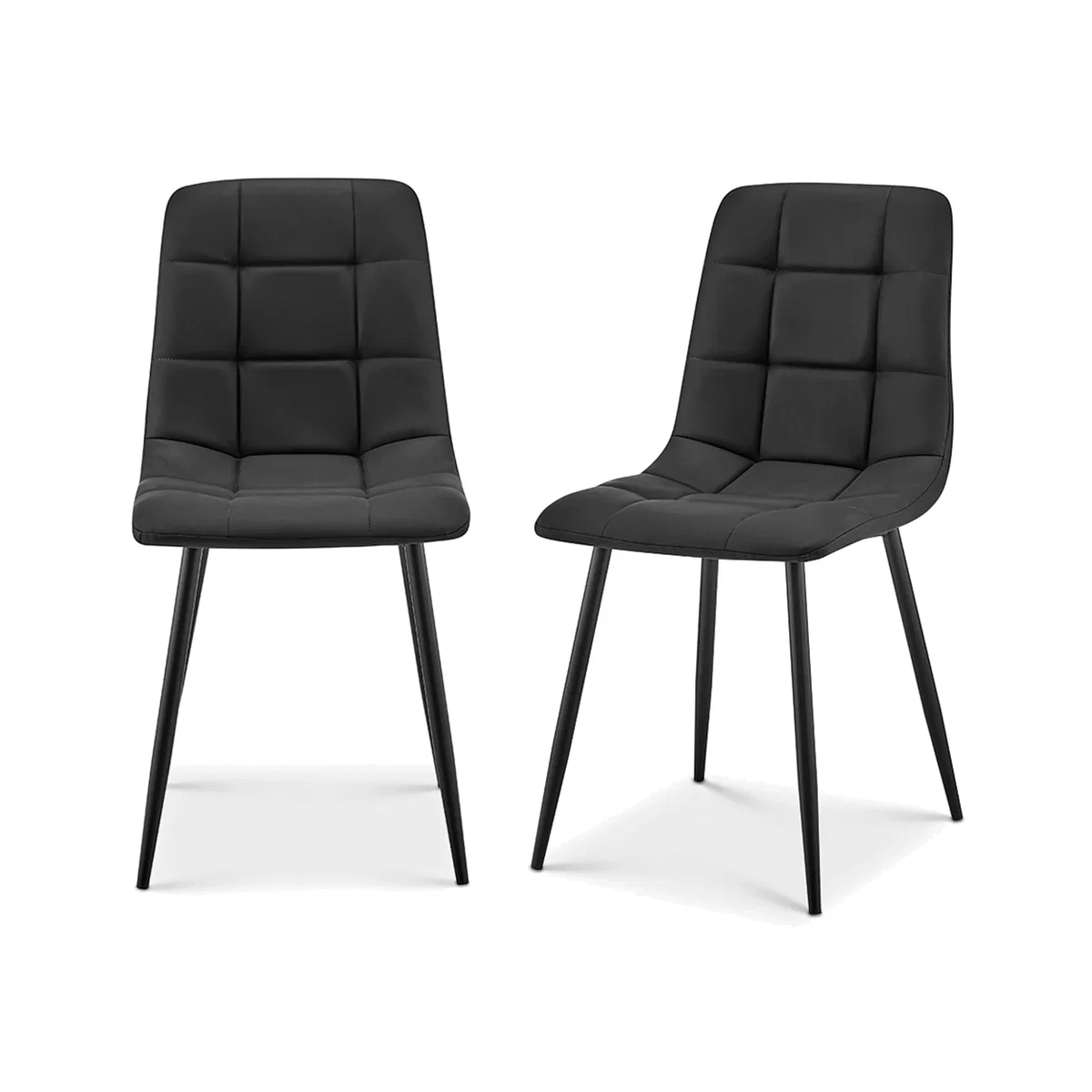 Zurich Embossed Faux Leather Dining Chair - Black / 2 – image 1