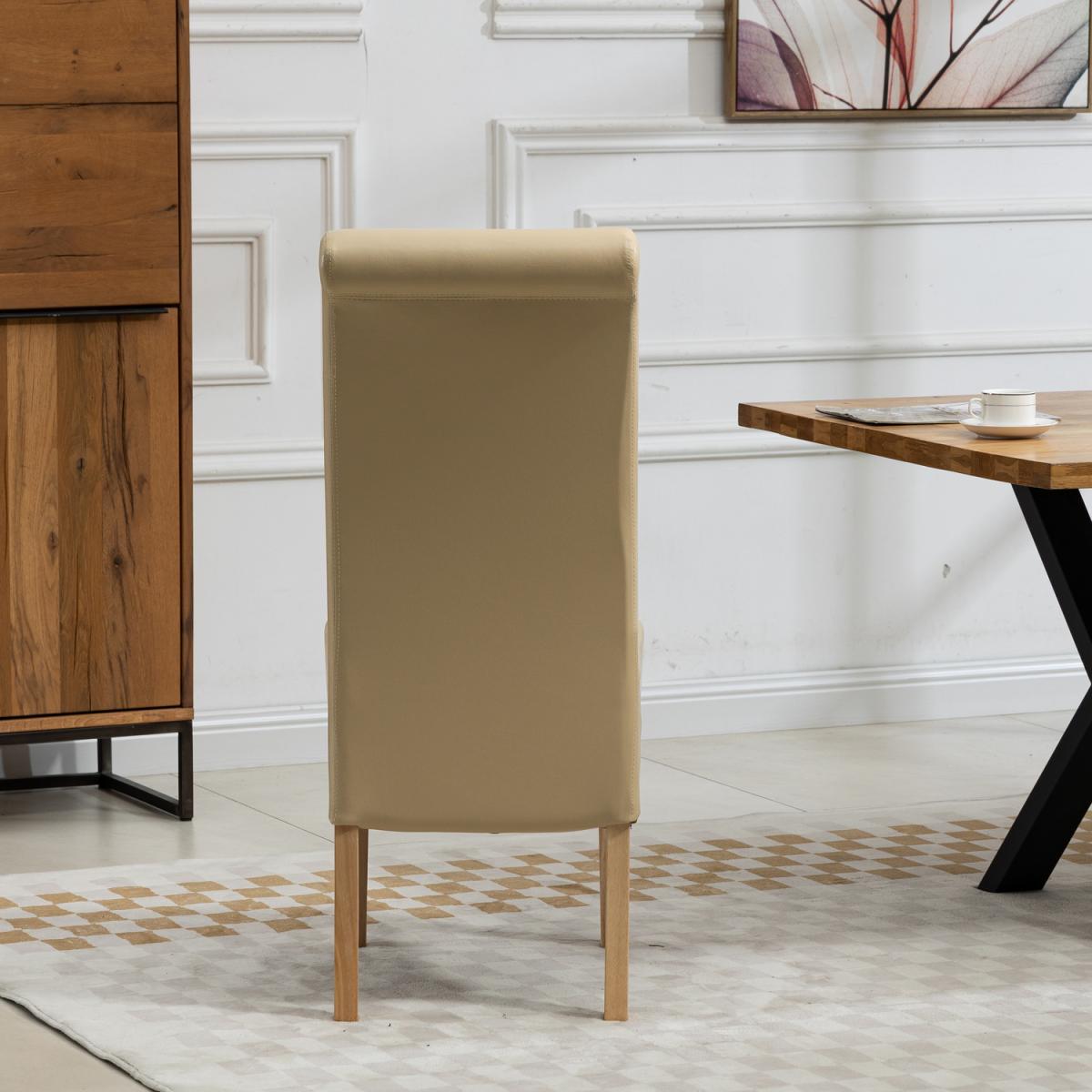 Set of 2 Rimini Vegan Leather PU Dining Chairs - Cream – image 1